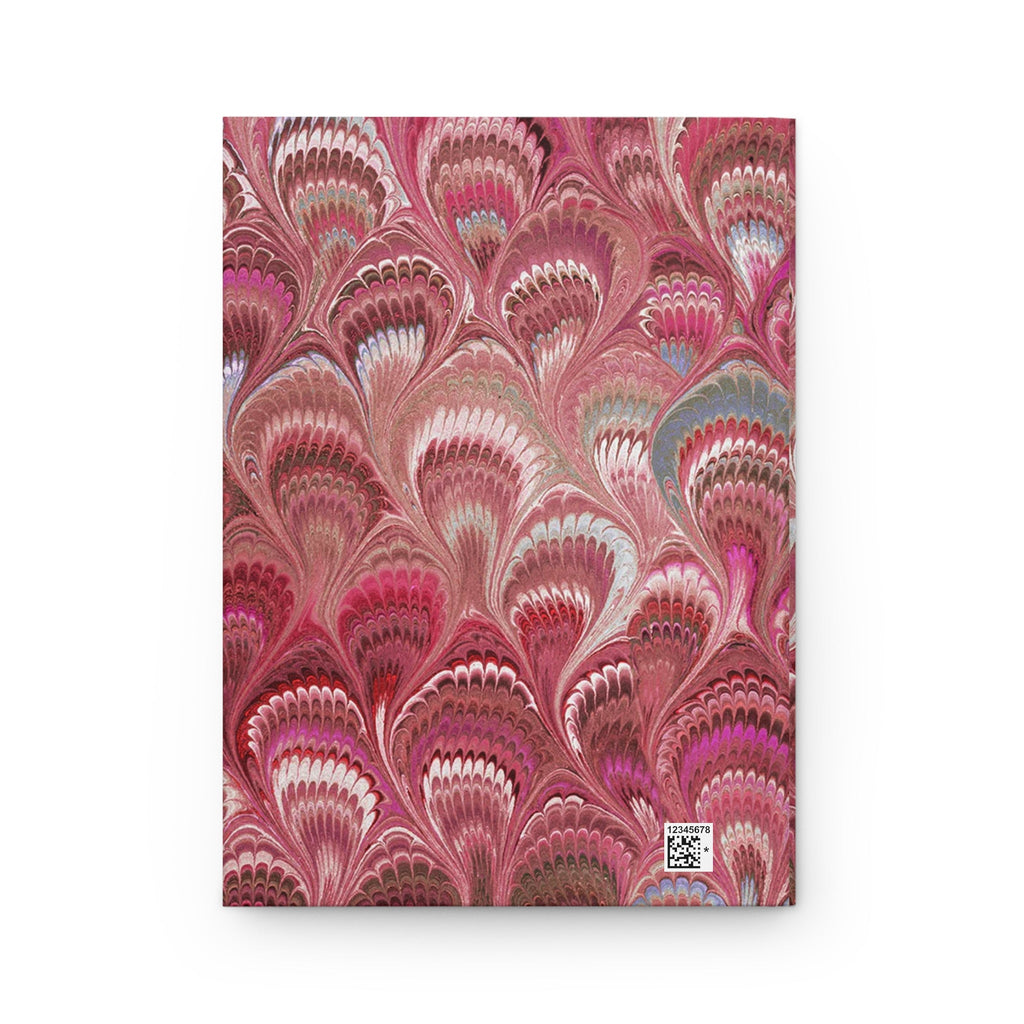 Pink Hand-Painted Italian Feather Marble Design on Hardcover Journal Matte