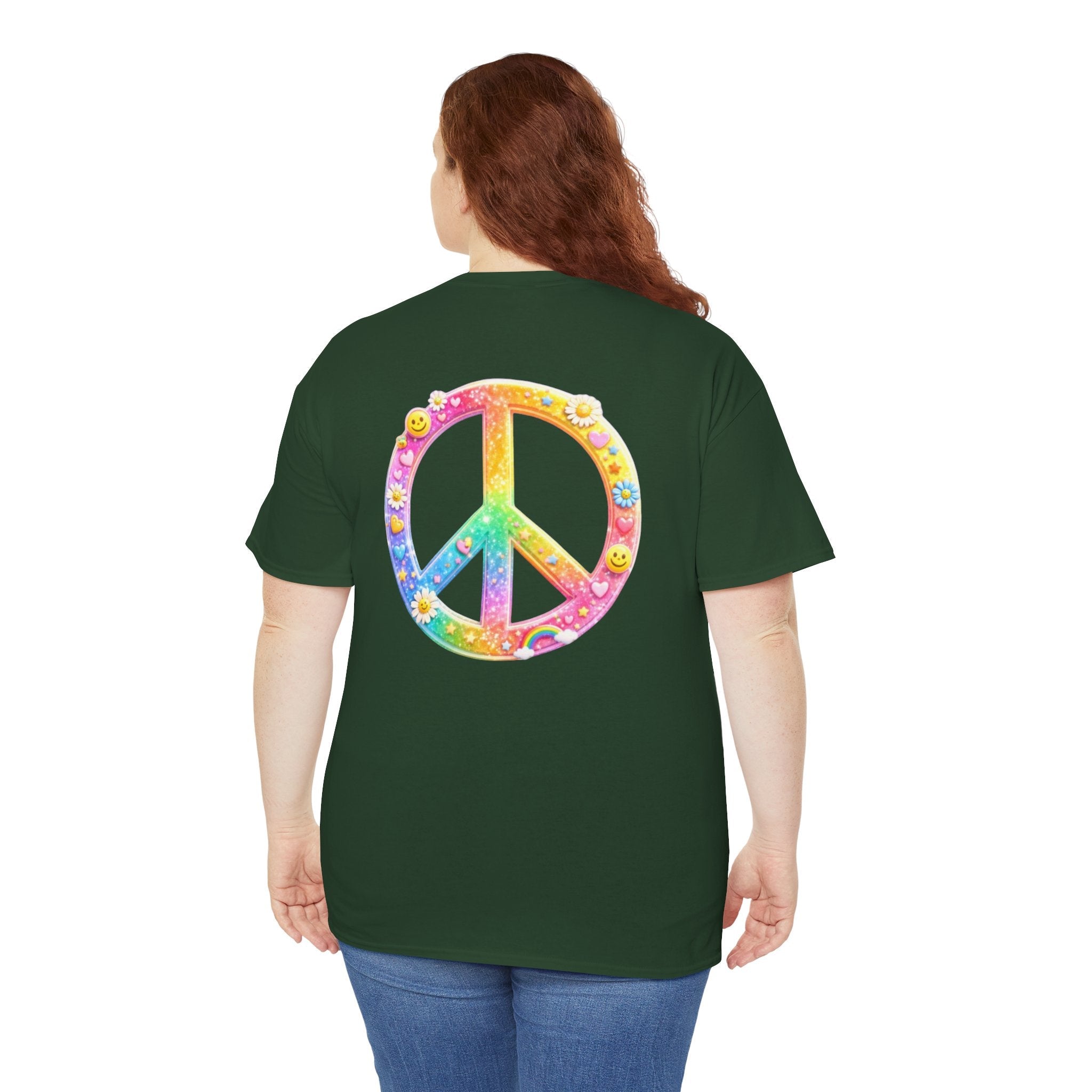 Peace Sign T-Shirt — Rainbow Smiley Hippie Tee