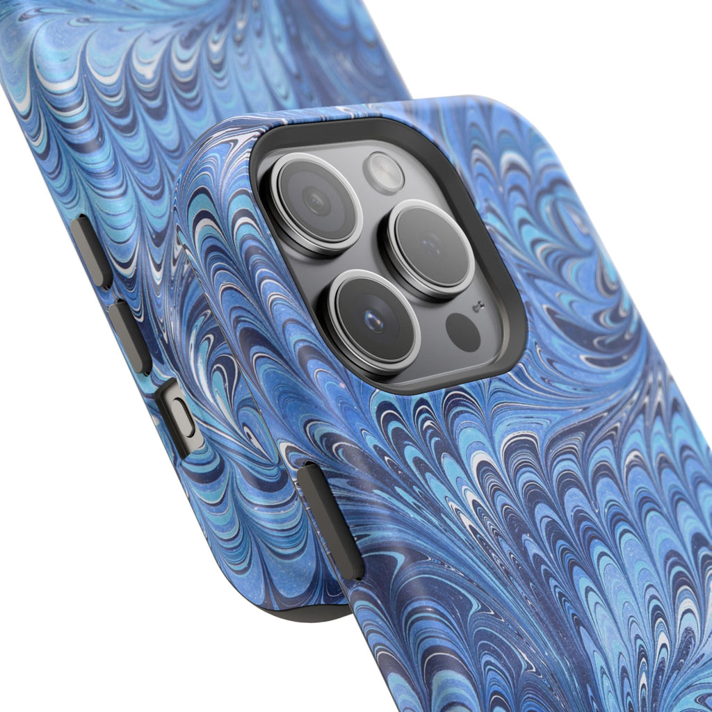 Blue Marbled Swirl Phone Case - Dual Layer Case