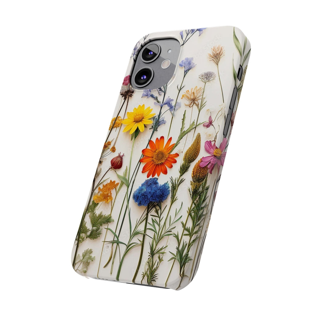 Floral Phone Cases, Slim Protective Cover, Pressed Flowers Design, iPhone 17 Case, Botanical Phone Accessories, Floral Theme Phone Case