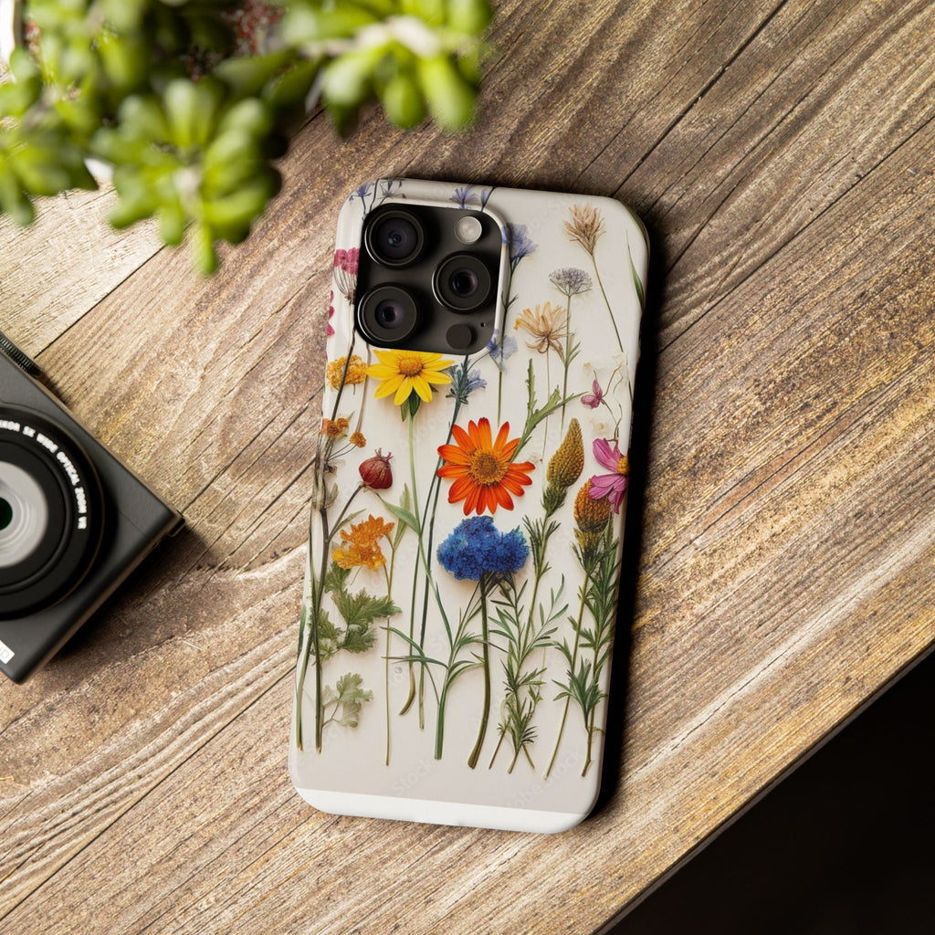 Floral Phone Cases, Slim Protective Cover, Pressed Flowers Design, iPhone 17 Case, Botanical Phone Accessories, Floral Theme Phone Case