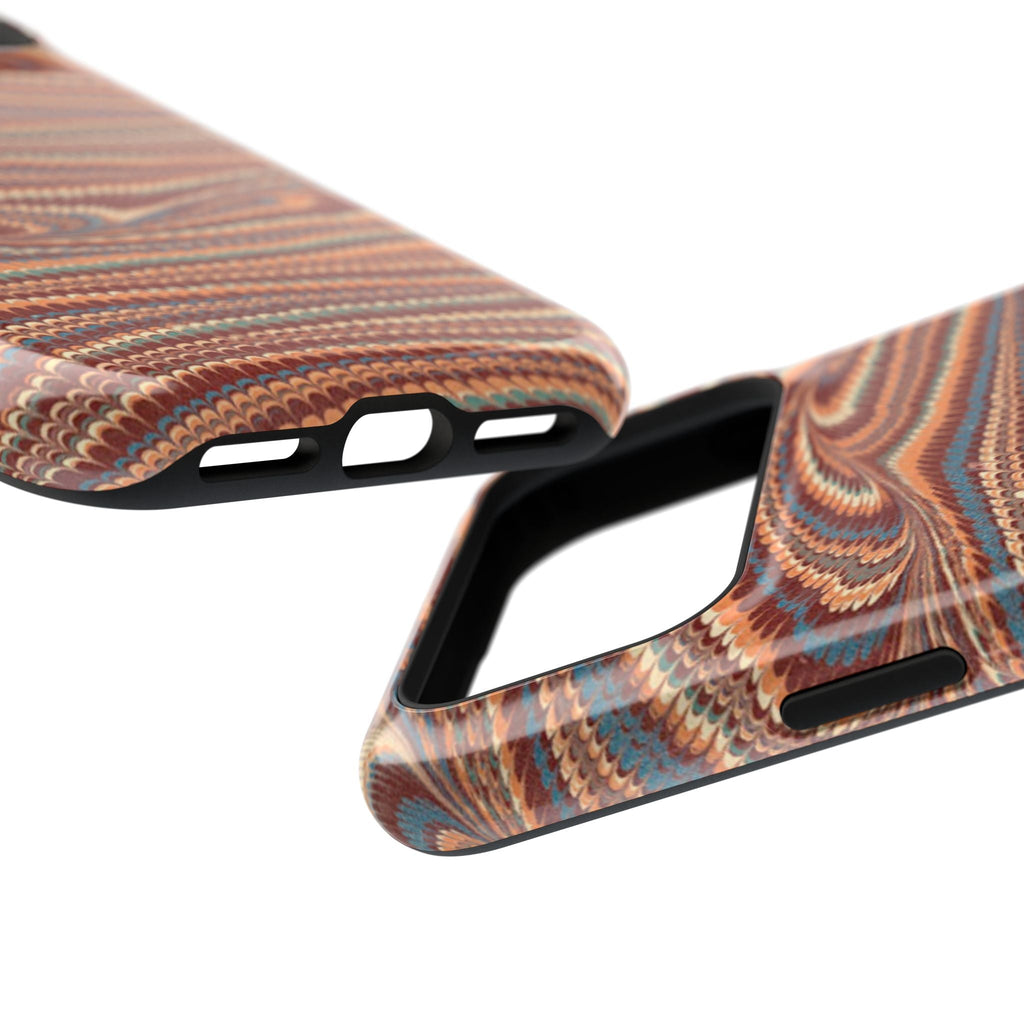 Neutrals Burgundy, Beige, Rust Hues Italian Vintage Marble Design Phone Case for Apple + Samsung