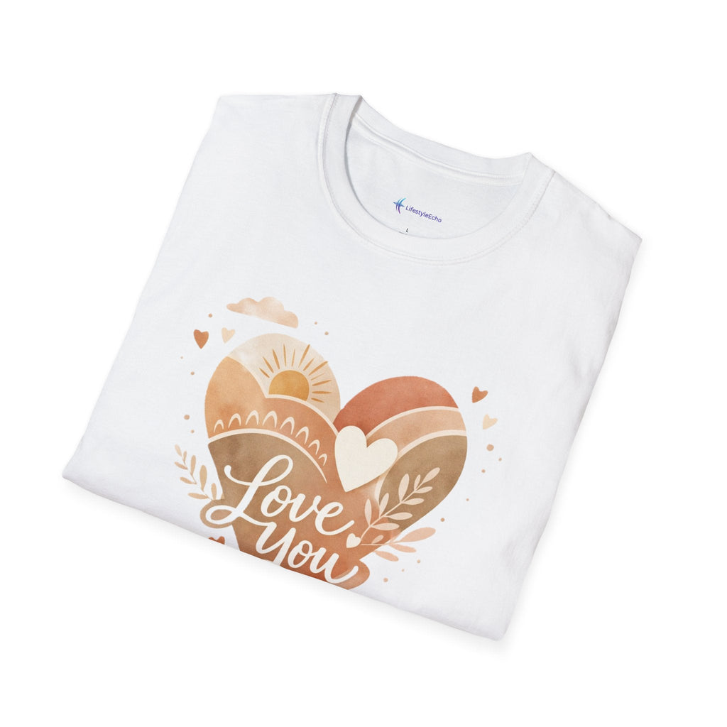 Love You Heart T-Shirt - Boho Neutral Valentine's Tee