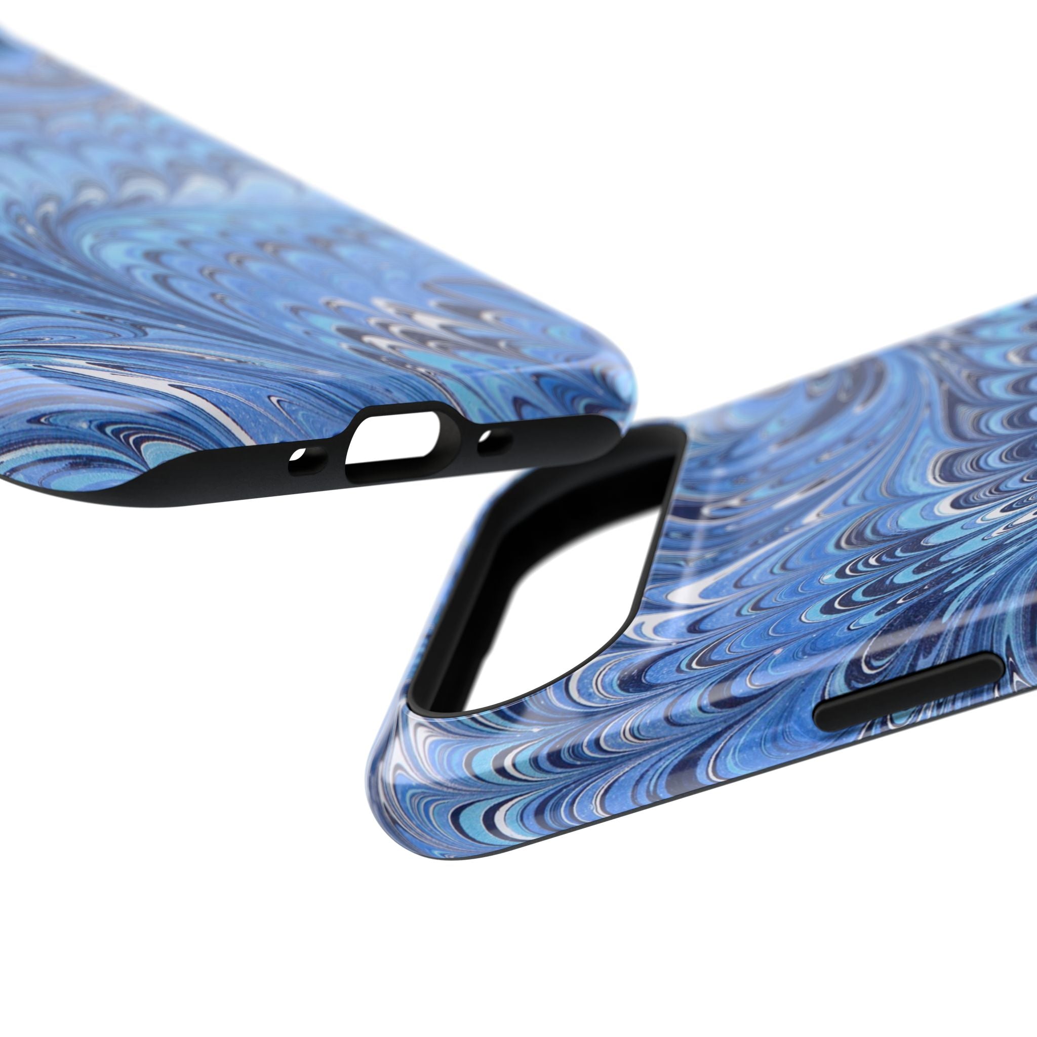Blue Marbled Swirl Phone Case - Dual Layer Case