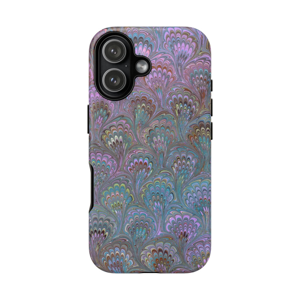 Lavender Marbled Peacock Durable Phone Case