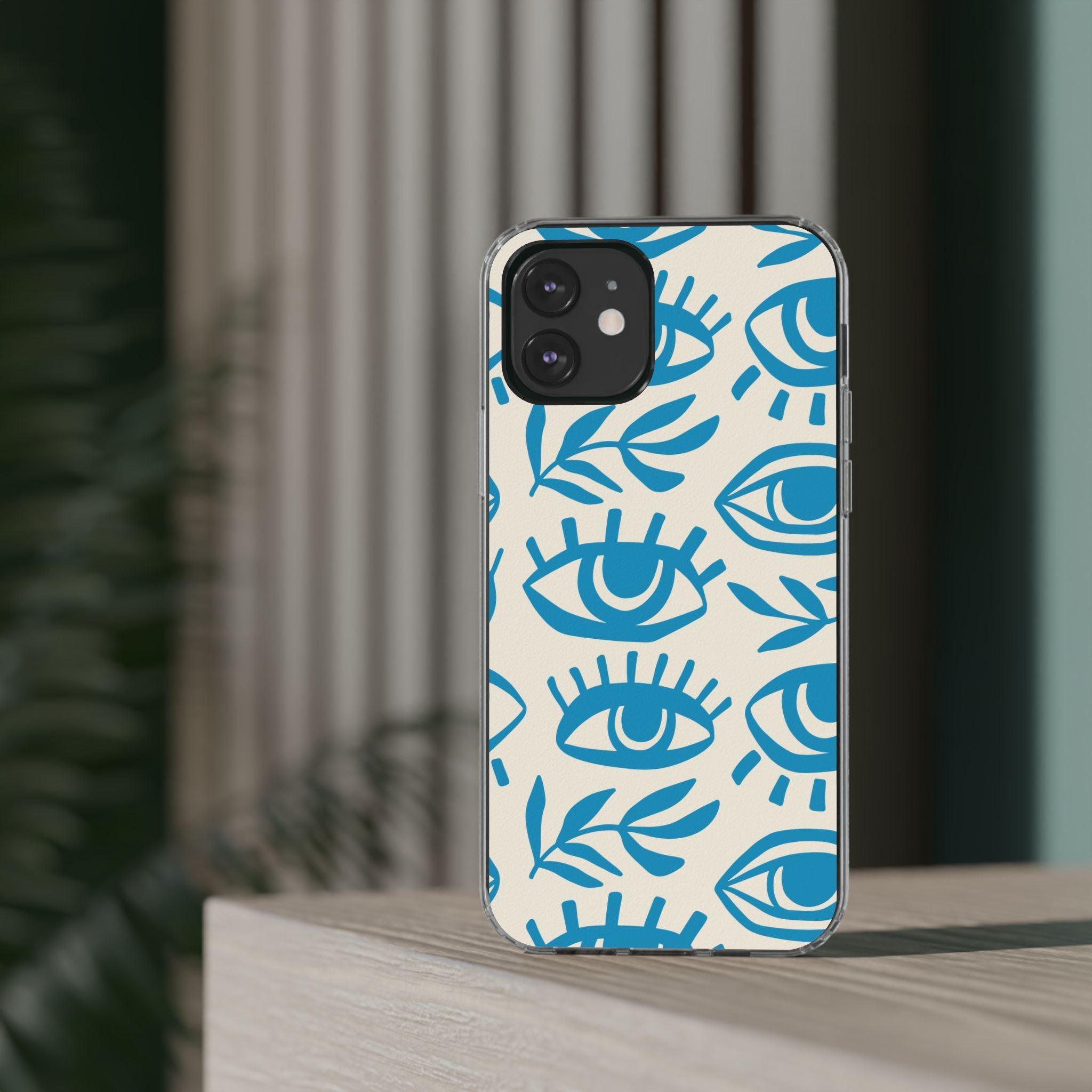 Eyes And Leaves  Pattern Clear Cases
