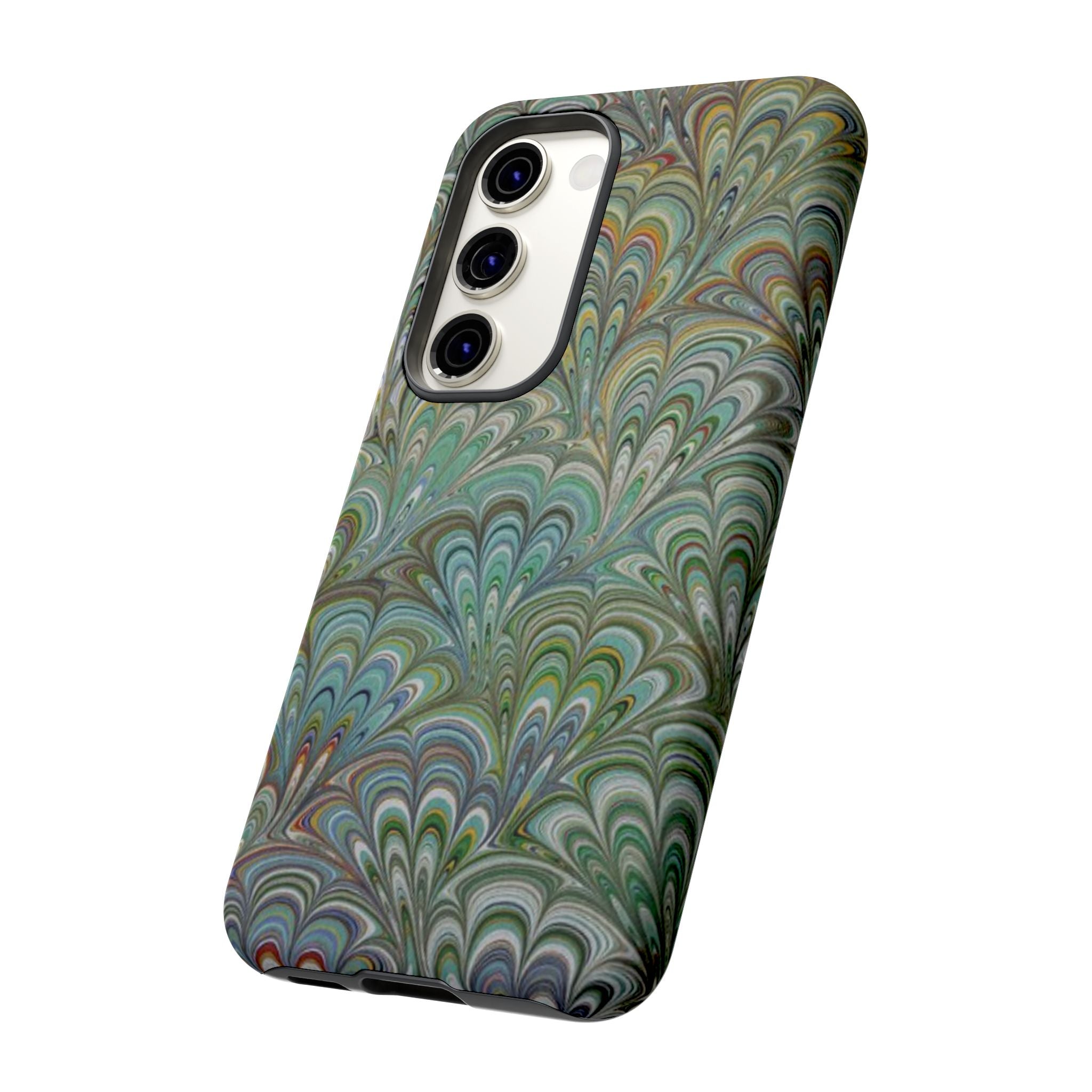 Green Peacock Marbled Phone Case — "Tough Cases" Ultra-Tough Protective Cover