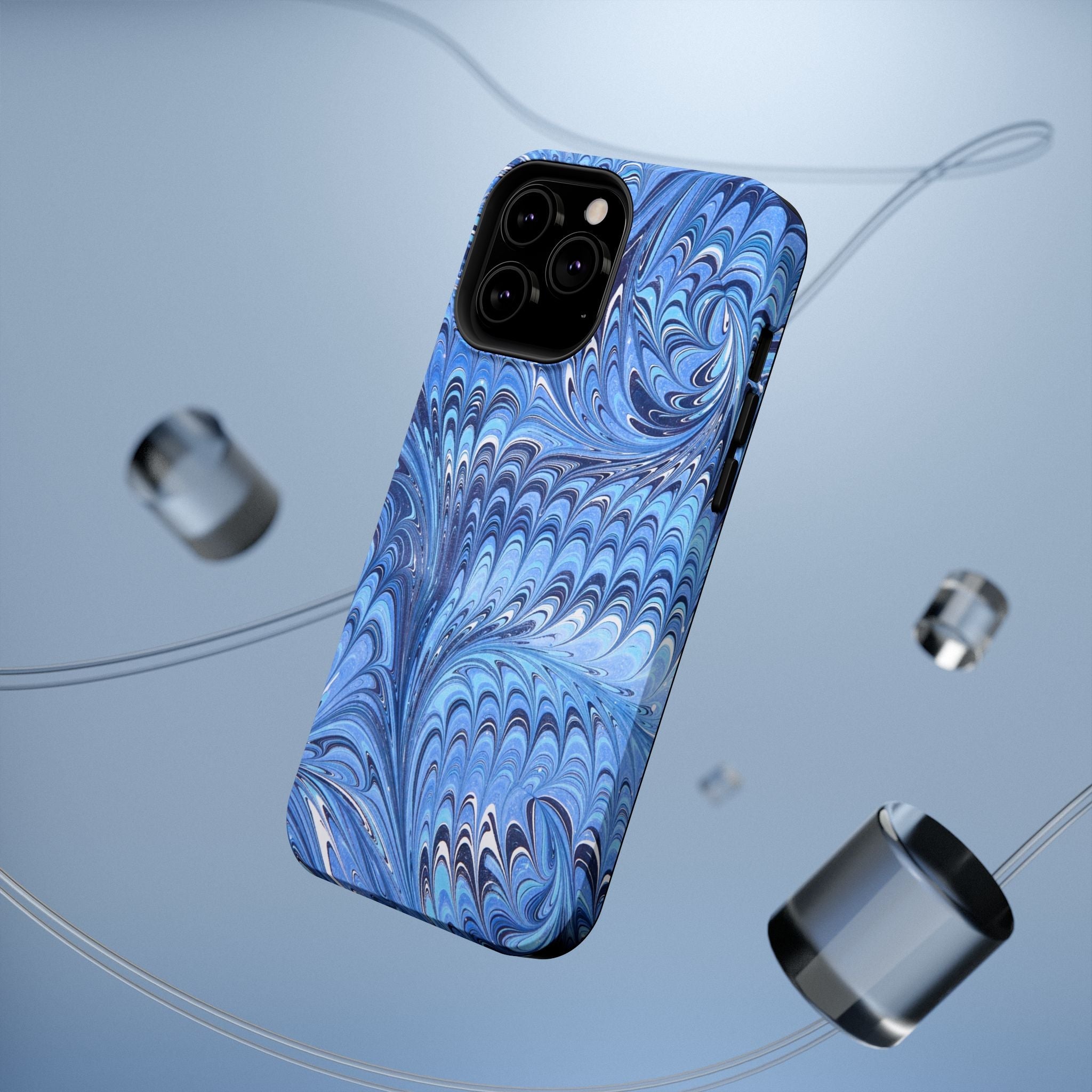 Blue Marbled Swirl Phone Case - Dual Layer Case