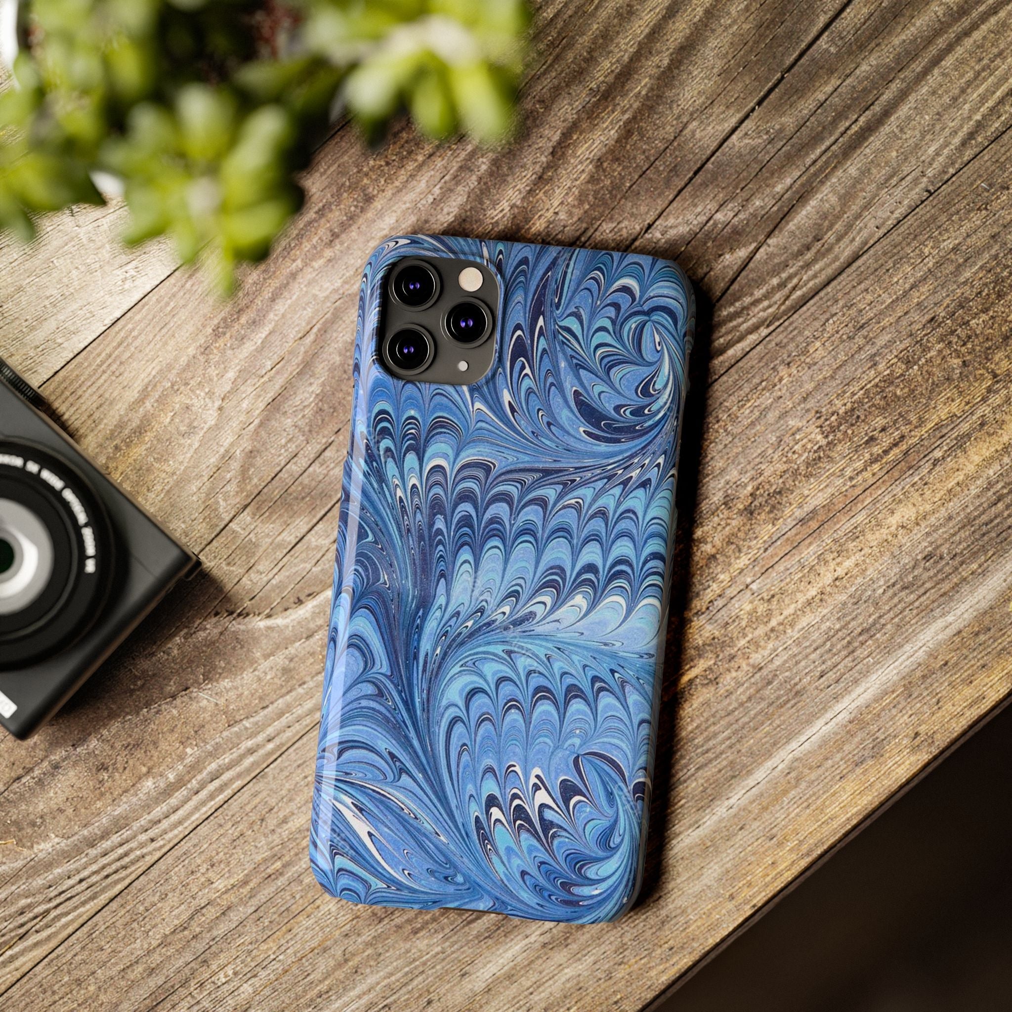 Deep Blue Italian Marbled Design Pallet Phone Case