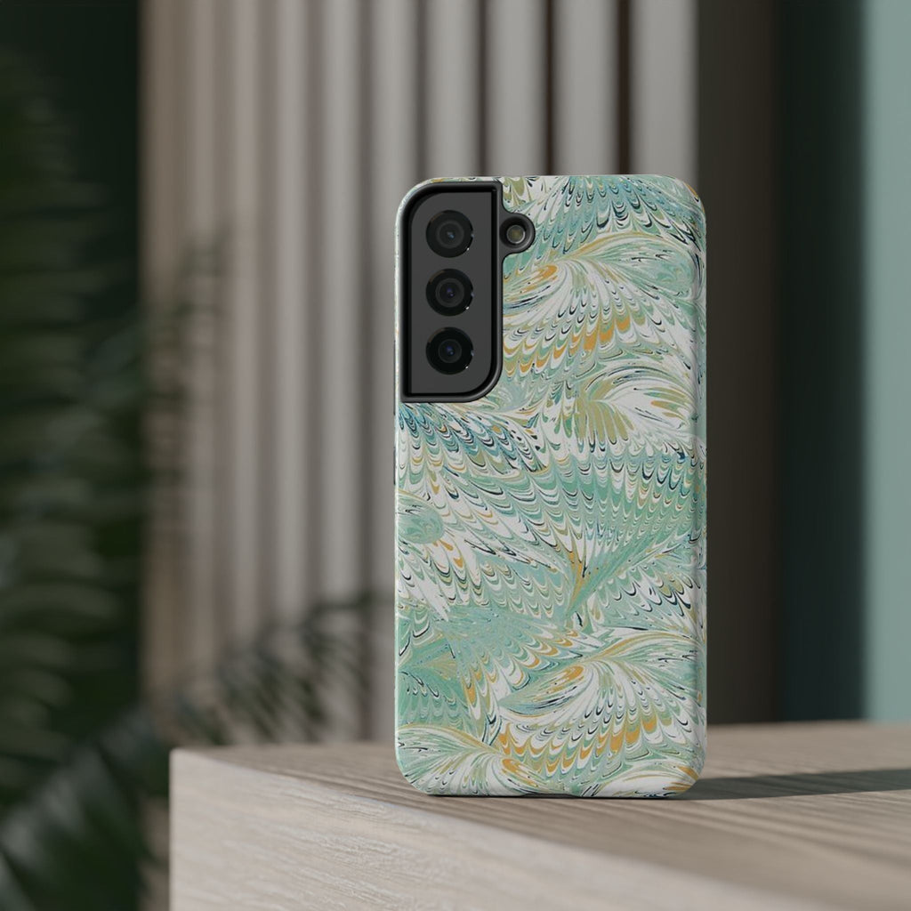 Mint Green Marbled Swirl Phone Case - Dual Layer