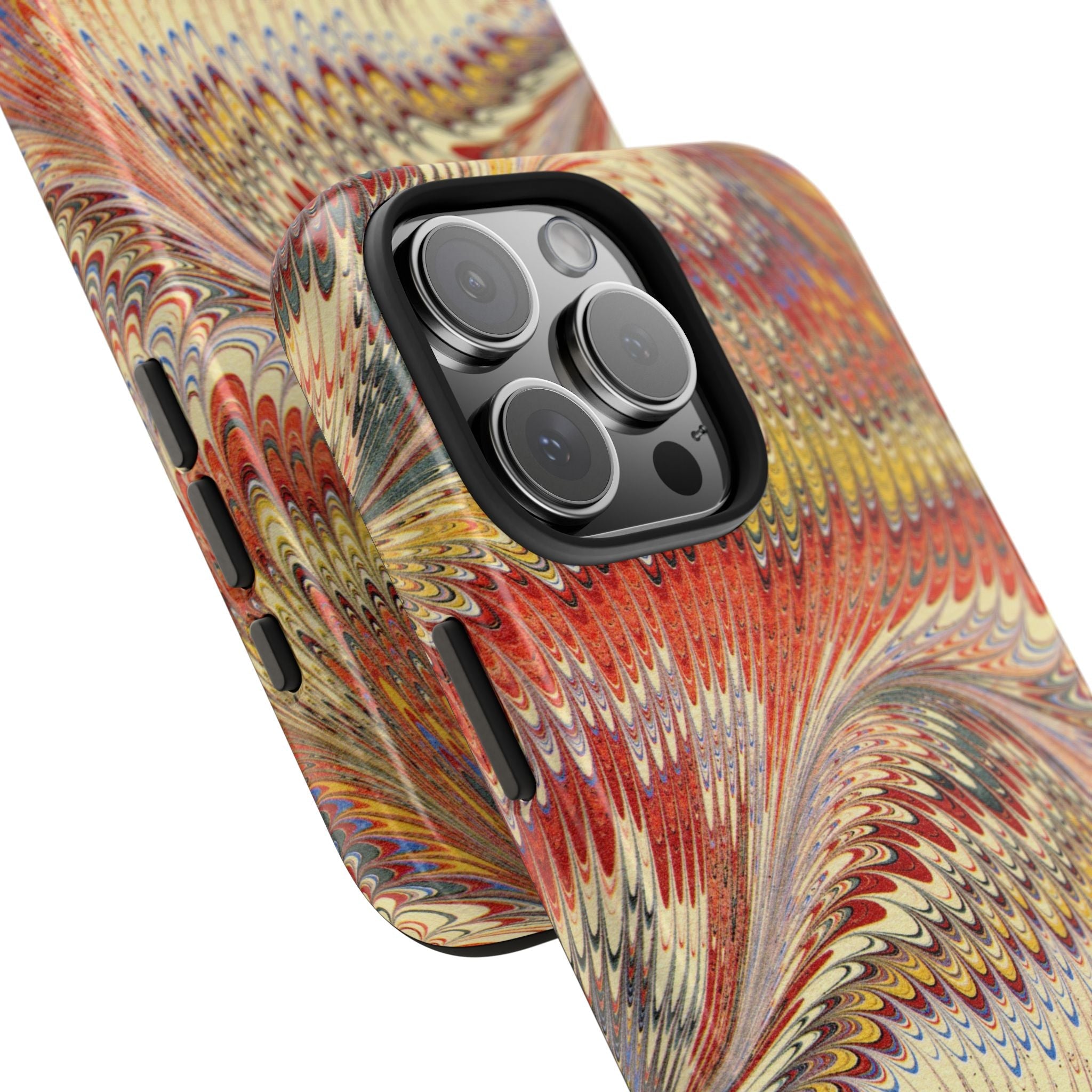 Rust and Gold Marble Italian Tough Phone Case — Durable Marbled Phone Case