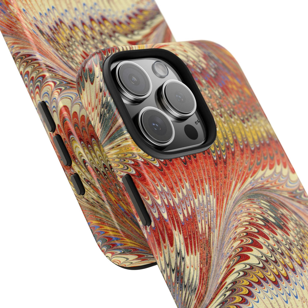 Orange, Rust and Gold Marble Italian Tough Phone Case — Durable Marbled Phone Case