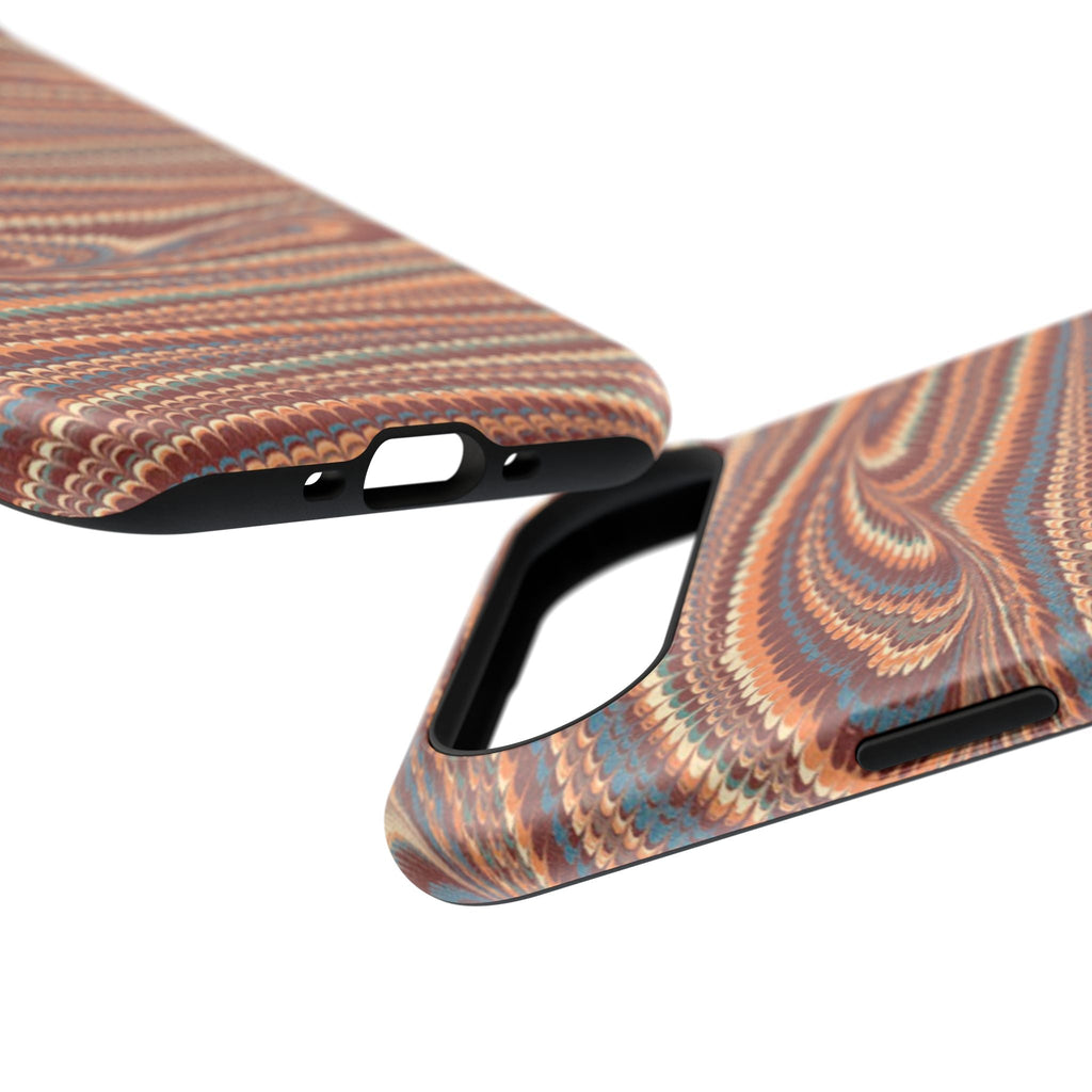 Neutrals Burgundy, Beige, Rust Hues Italian Vintage Marble Design Phone Case for Apple + Samsung