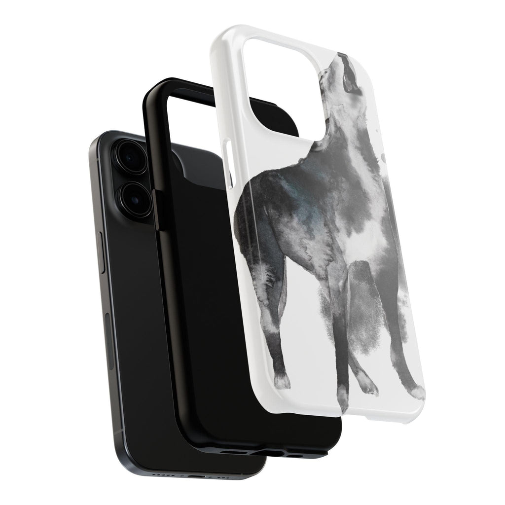 Black and White Dog Printed Tough Phone Cases