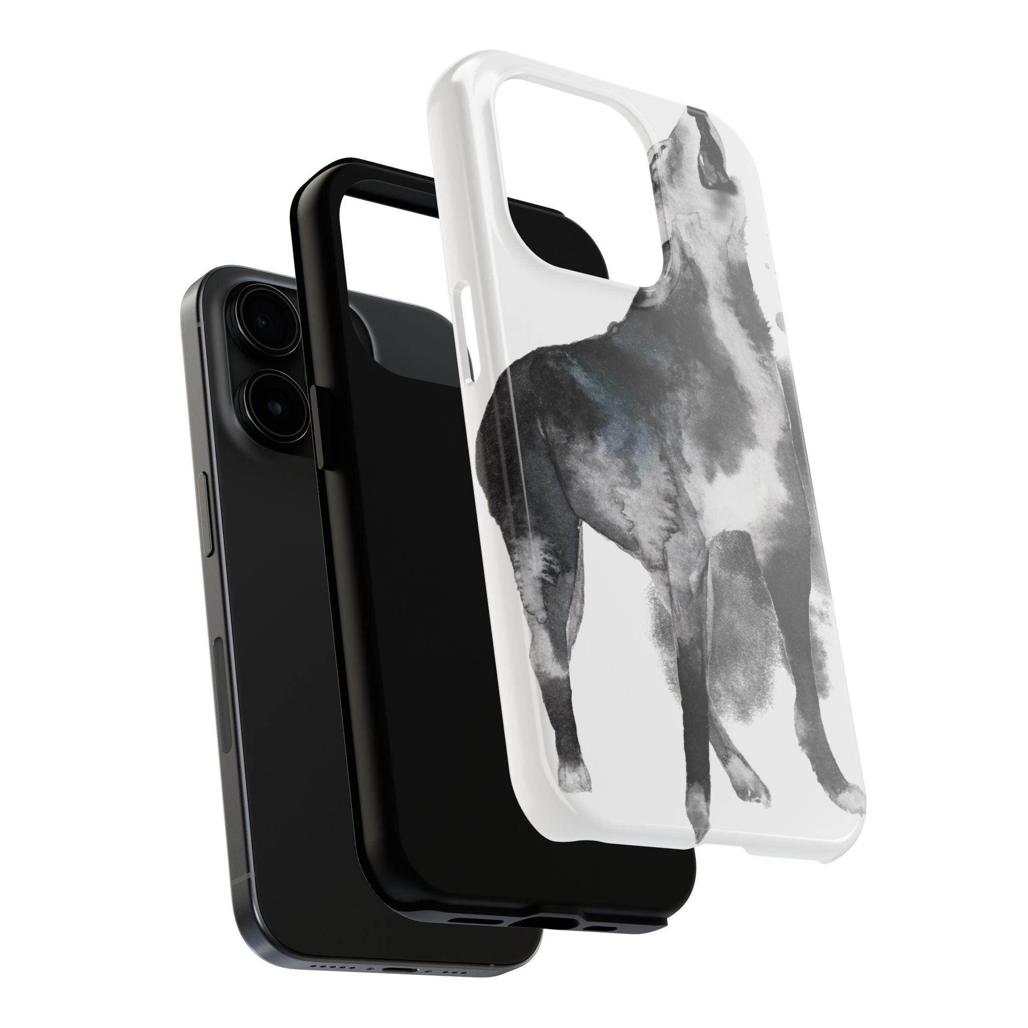 Black and White Dog Printed Tough Phone Cases