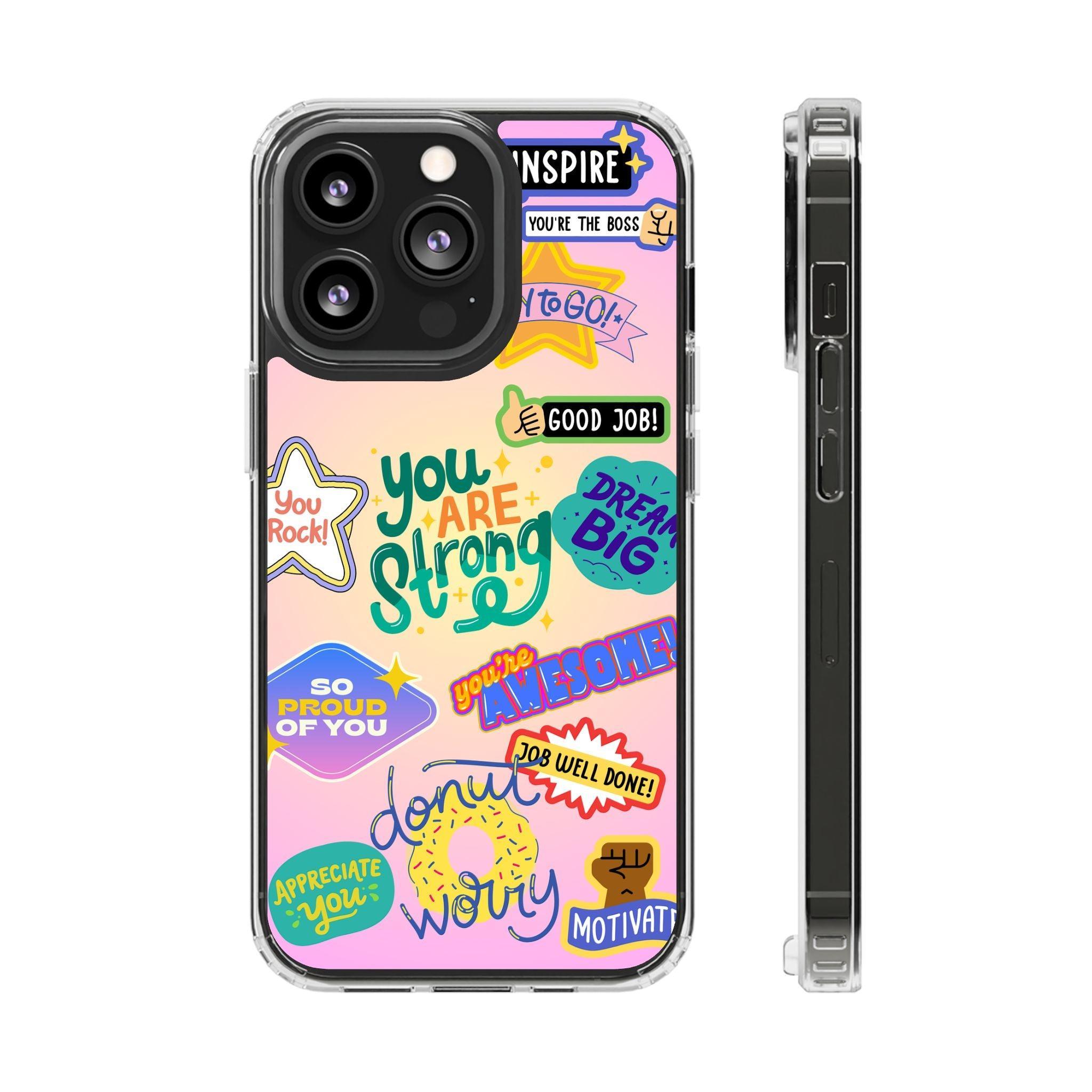 Motivational Stickers Clear Case