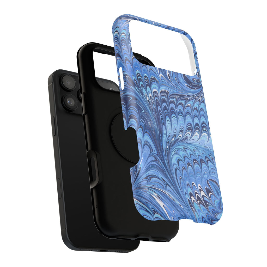 Blue Marbled Swirl Phone Case - Dual Layer Case