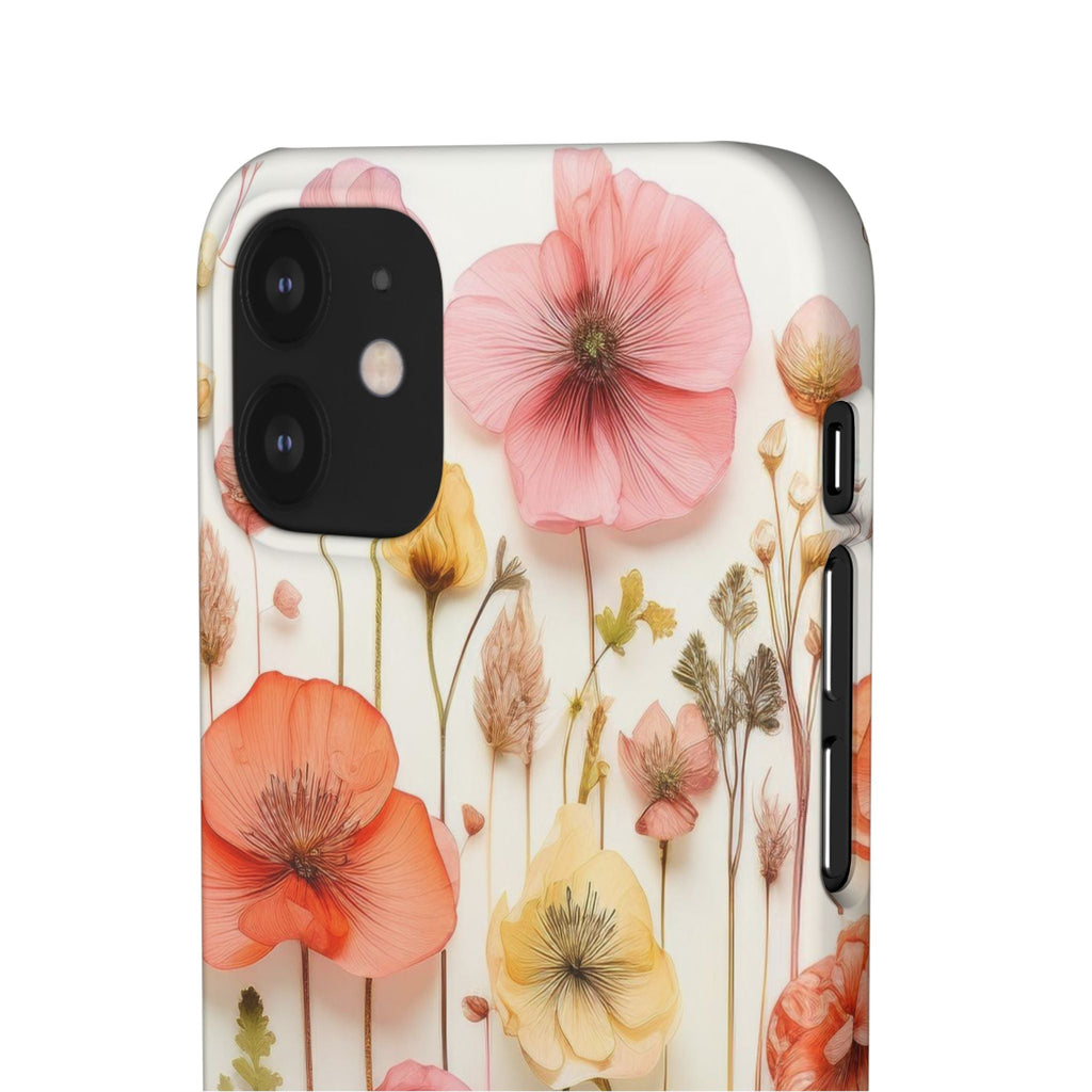 Pink Floral Pressed Flowers - Slim Case