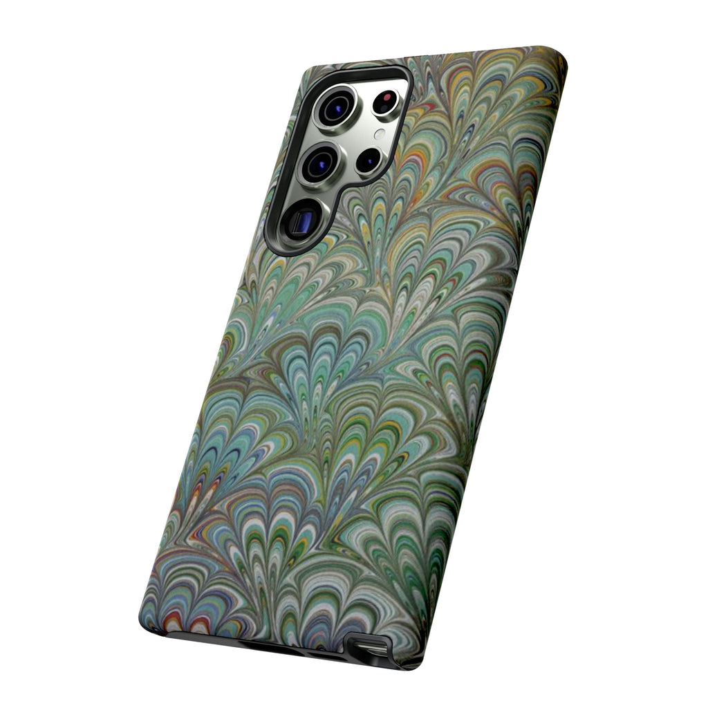 Green Peacock Marbled Phone Case — "Tough Cases" Ultra-Tough Protective Cover