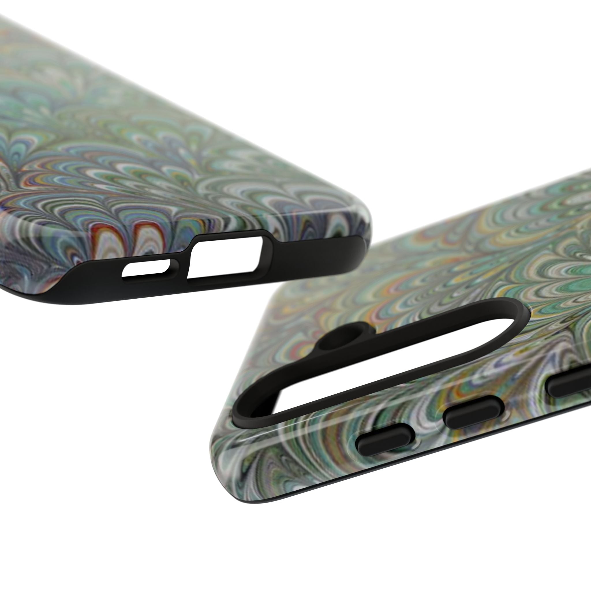 Green Peacock Marbled Phone Case — "Tough Cases" Ultra-Tough Protective Cover