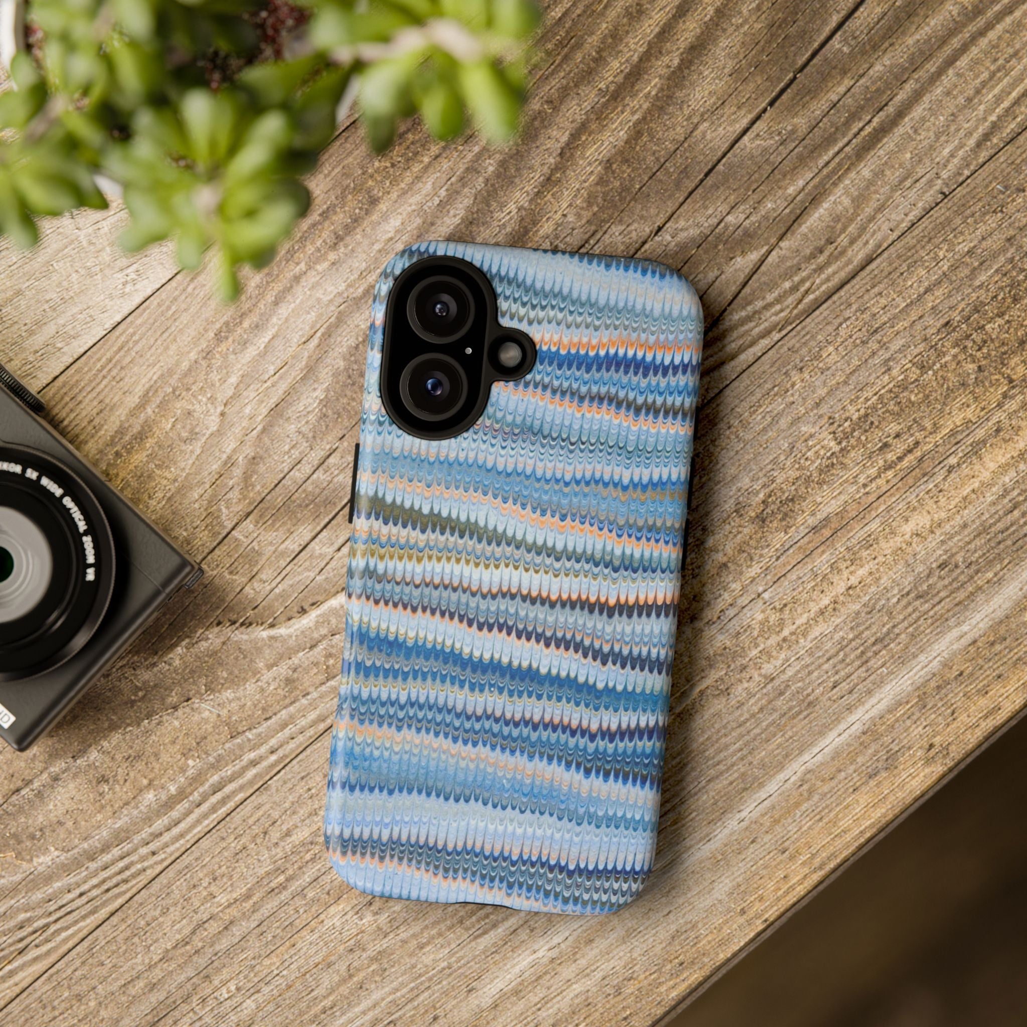 Blue Marbled Phone Cases iPhone + Samsung - all models, Vintage Marbled Design - Tough Cases
