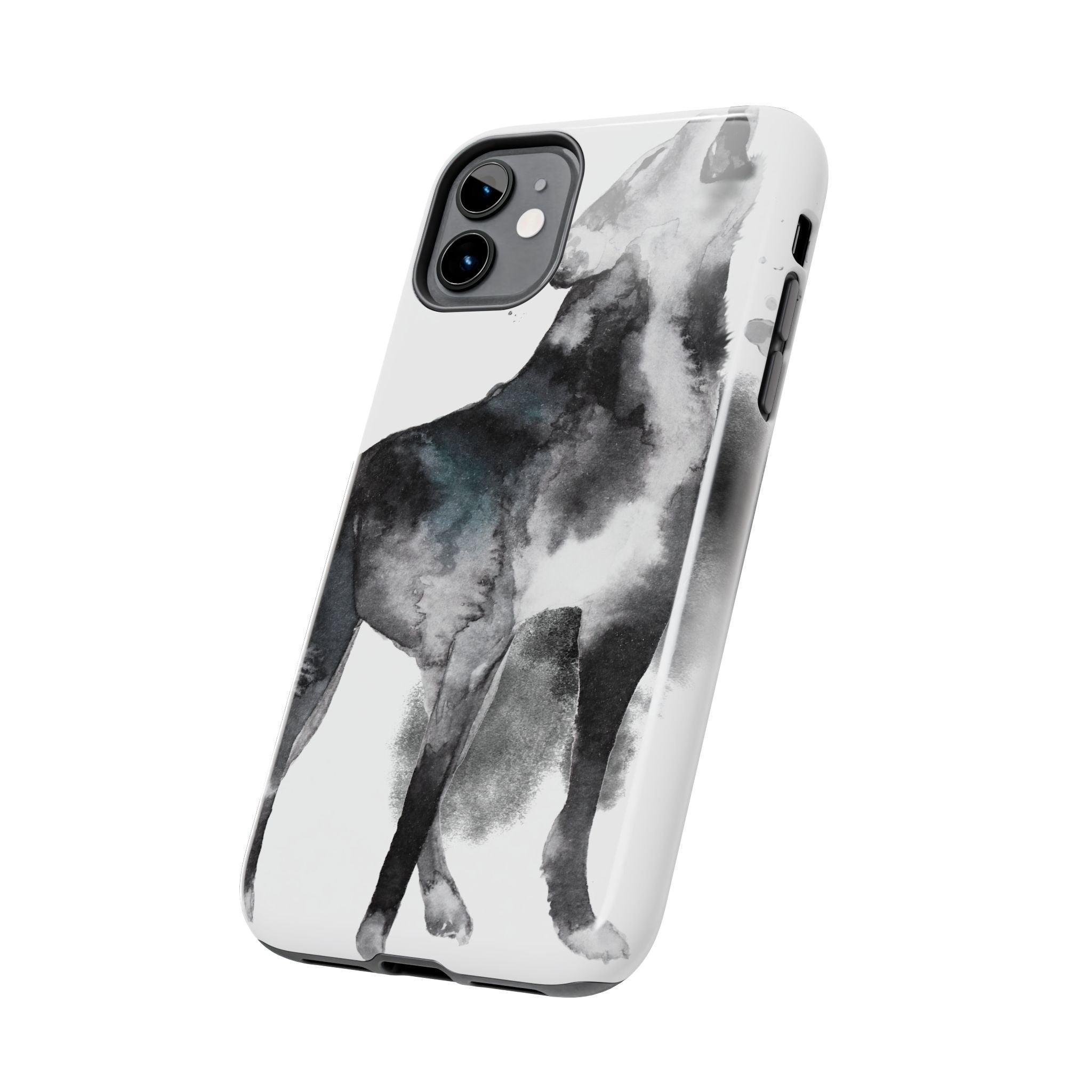 Black and White Dog Printed Tough Phone Cases