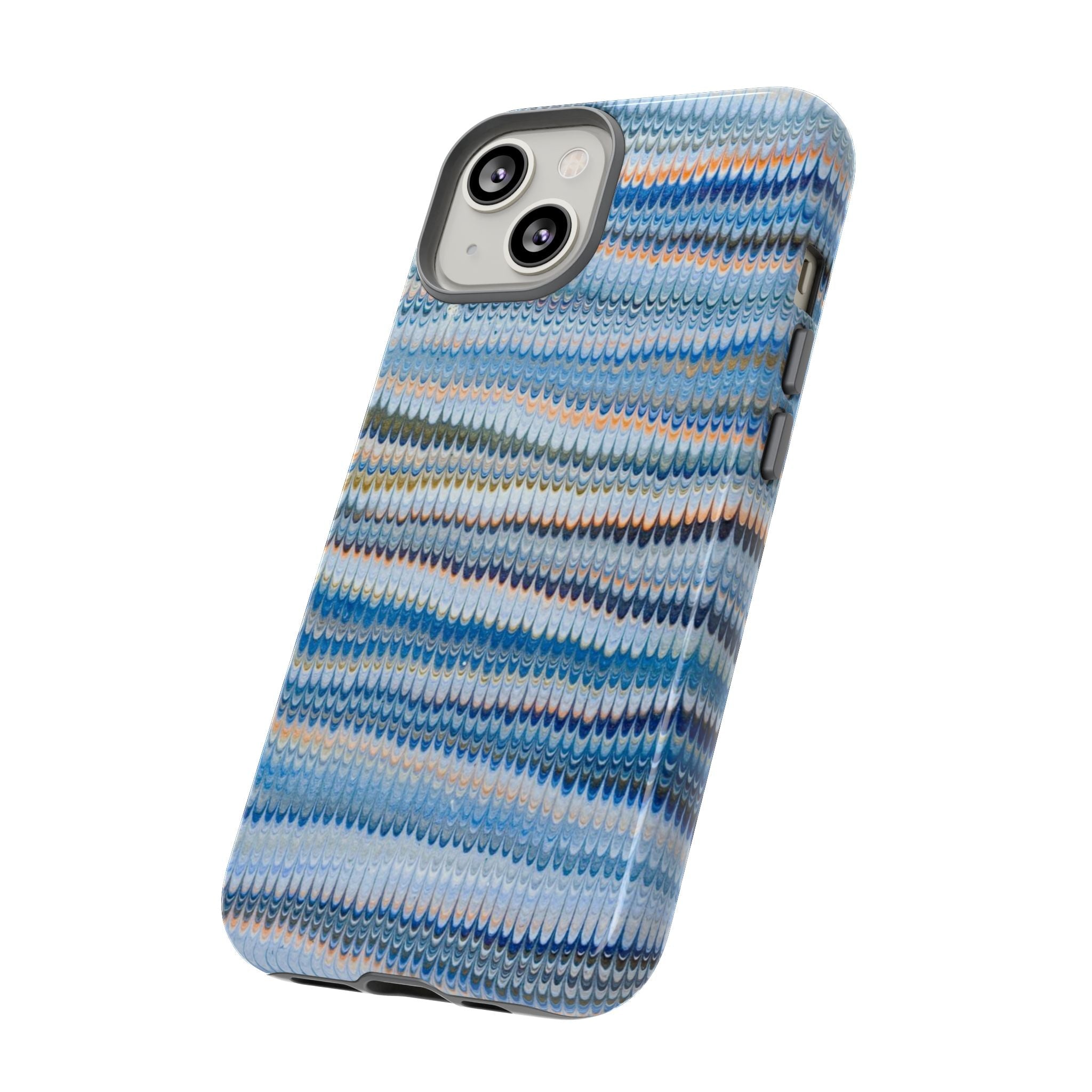 Blue Marbled Phone Cases iPhone + Samsung - all models, Vintage Marbled Design - Tough Cases