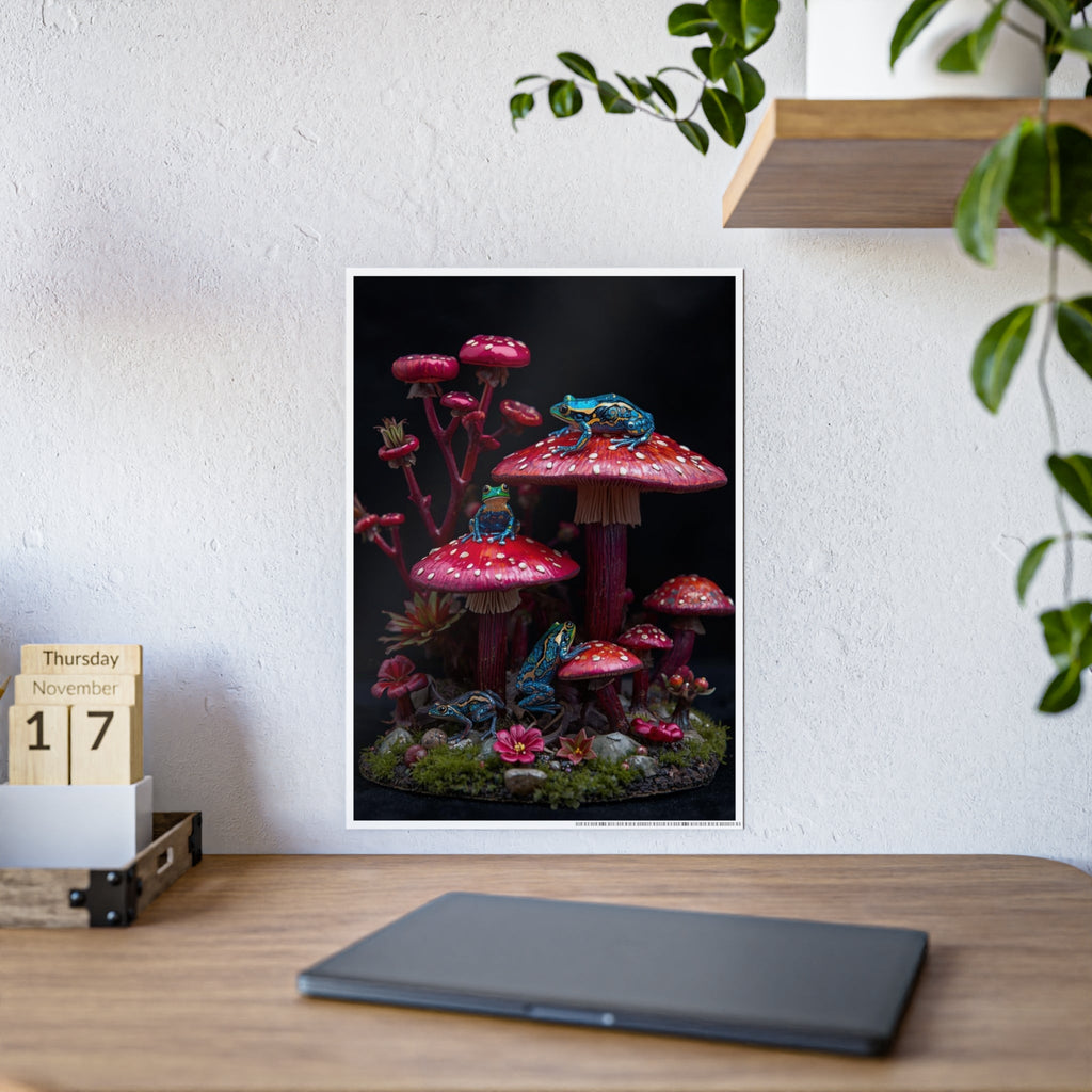 Gloss Poster — Midnight Mushroom Fantasy Art Print