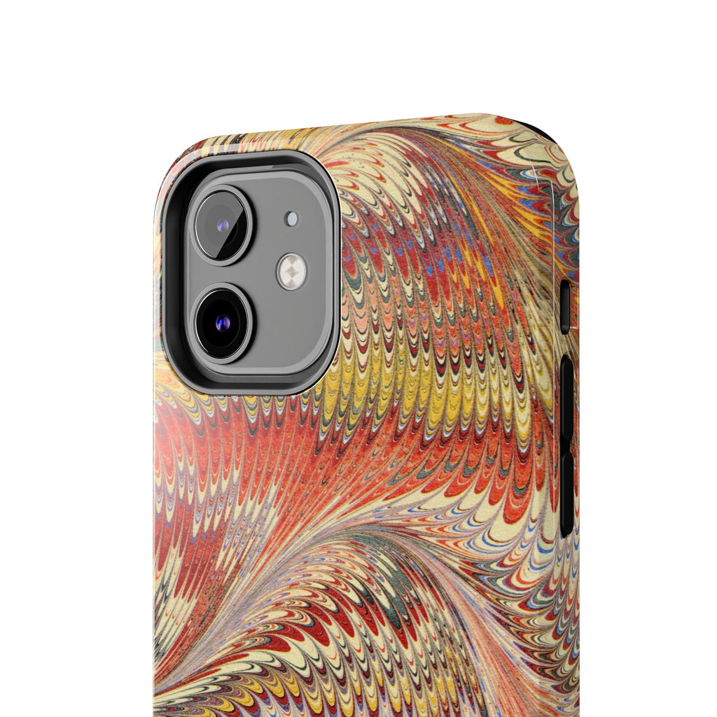 Orange, Rust and Gold Marble Italian Tough Phone Case — Durable Marbled Phone Case