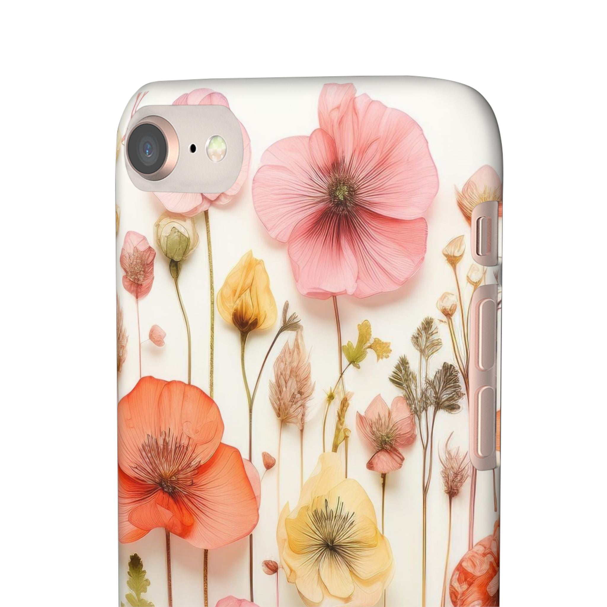 Pink Floral Pressed Flowers - Slim Case