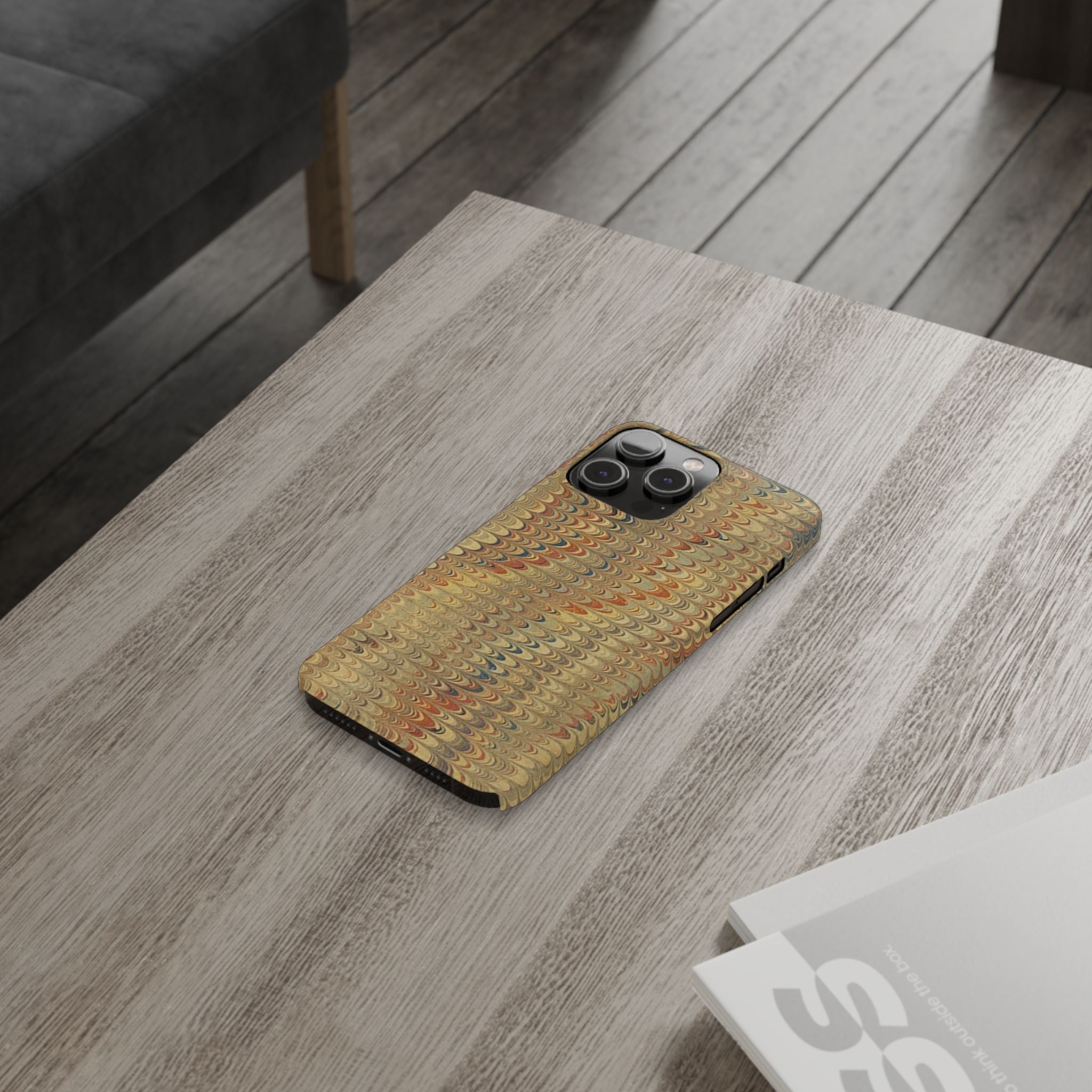 Phone Cases - Golden Fall Neutrals Italian Marbled Design, Gift for Art Lovers, Customizable and Stylish