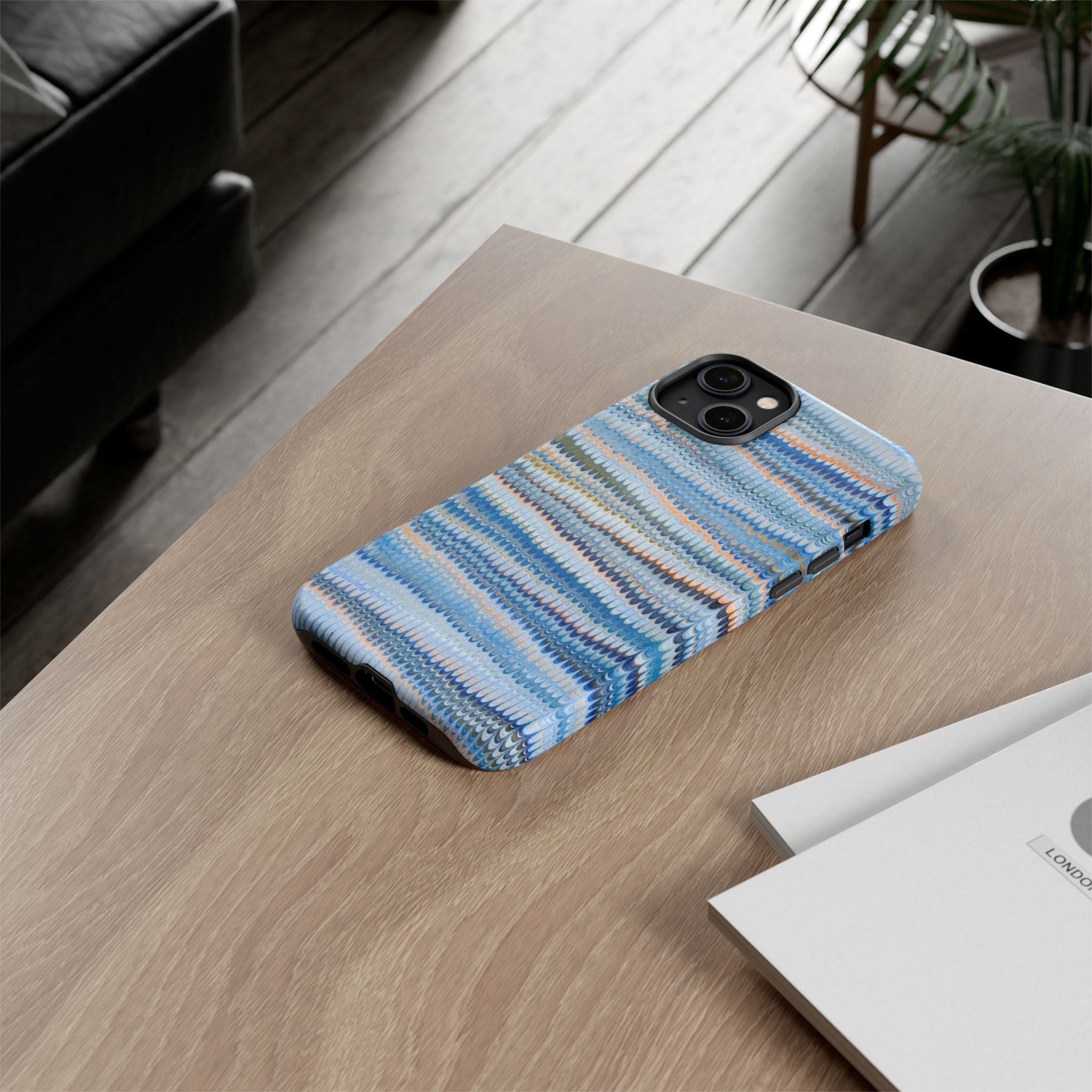 Blue Marbled Phone Cases iPhone 16 + Samsung + Apple + Google