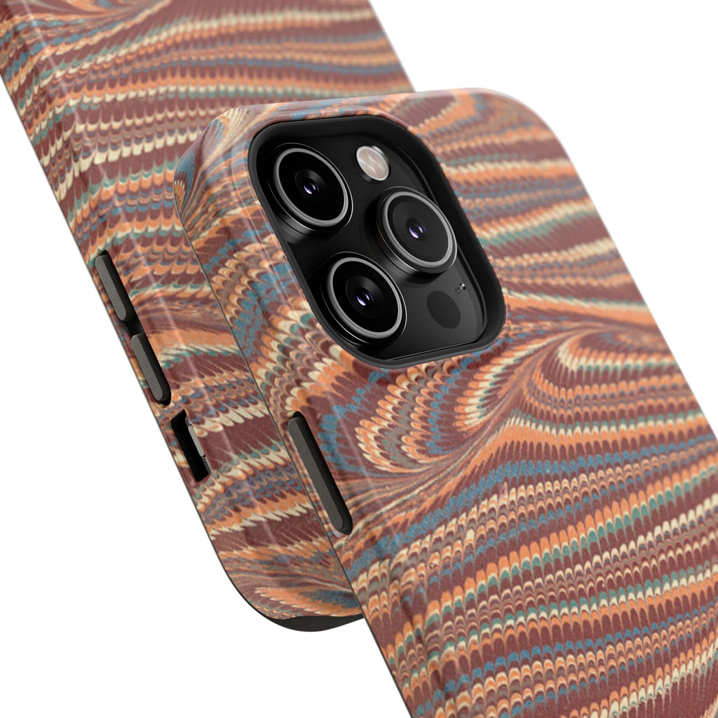 Neutrals Burgundy, Beige, Rust Hues Italian Vintage Marble Design Phone Case for Apple + Samsung