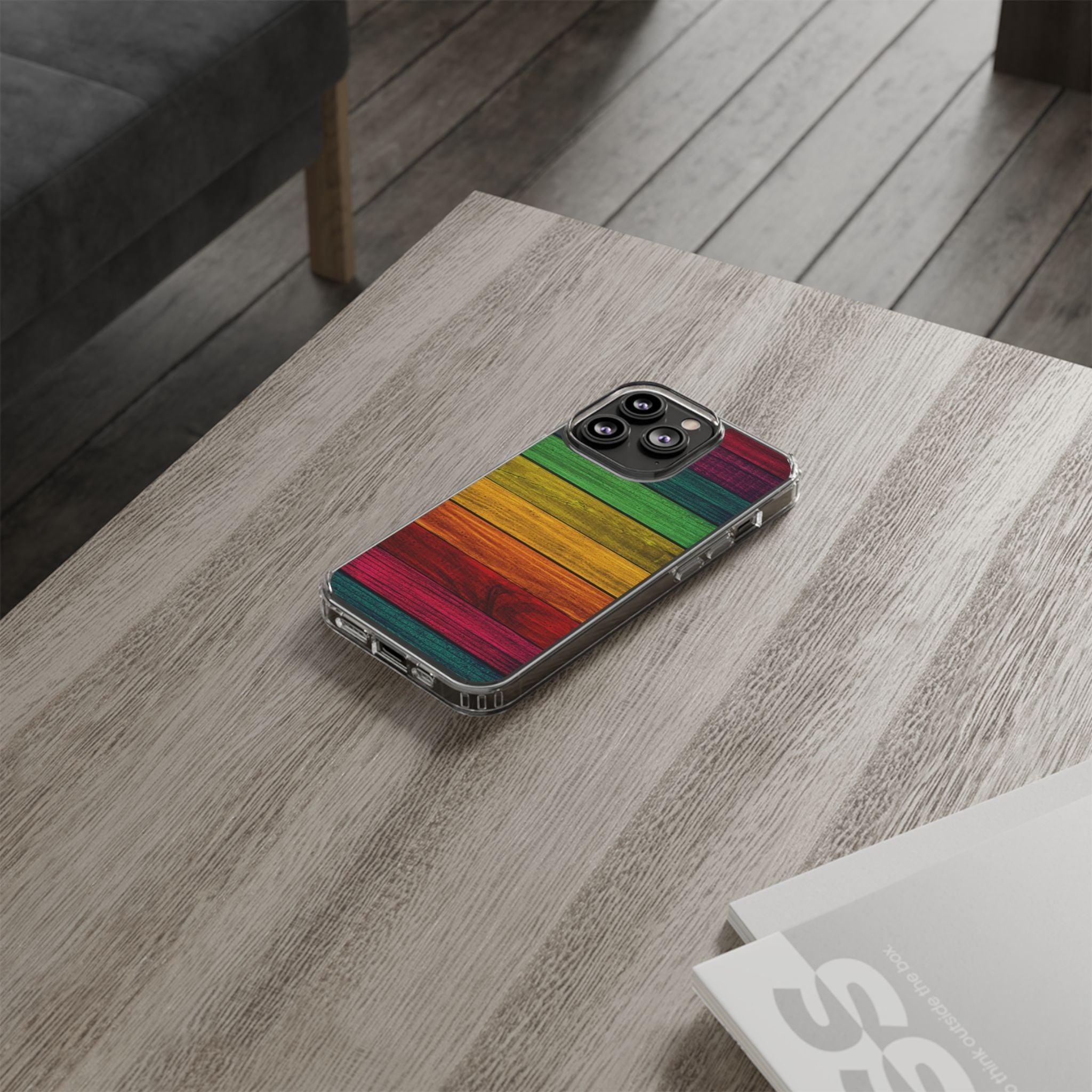 Rainbow On Woods Clear Cases
