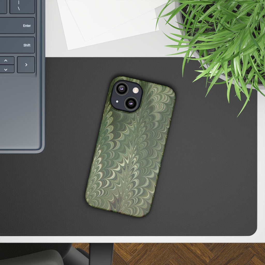 Green Marbled Phone Case