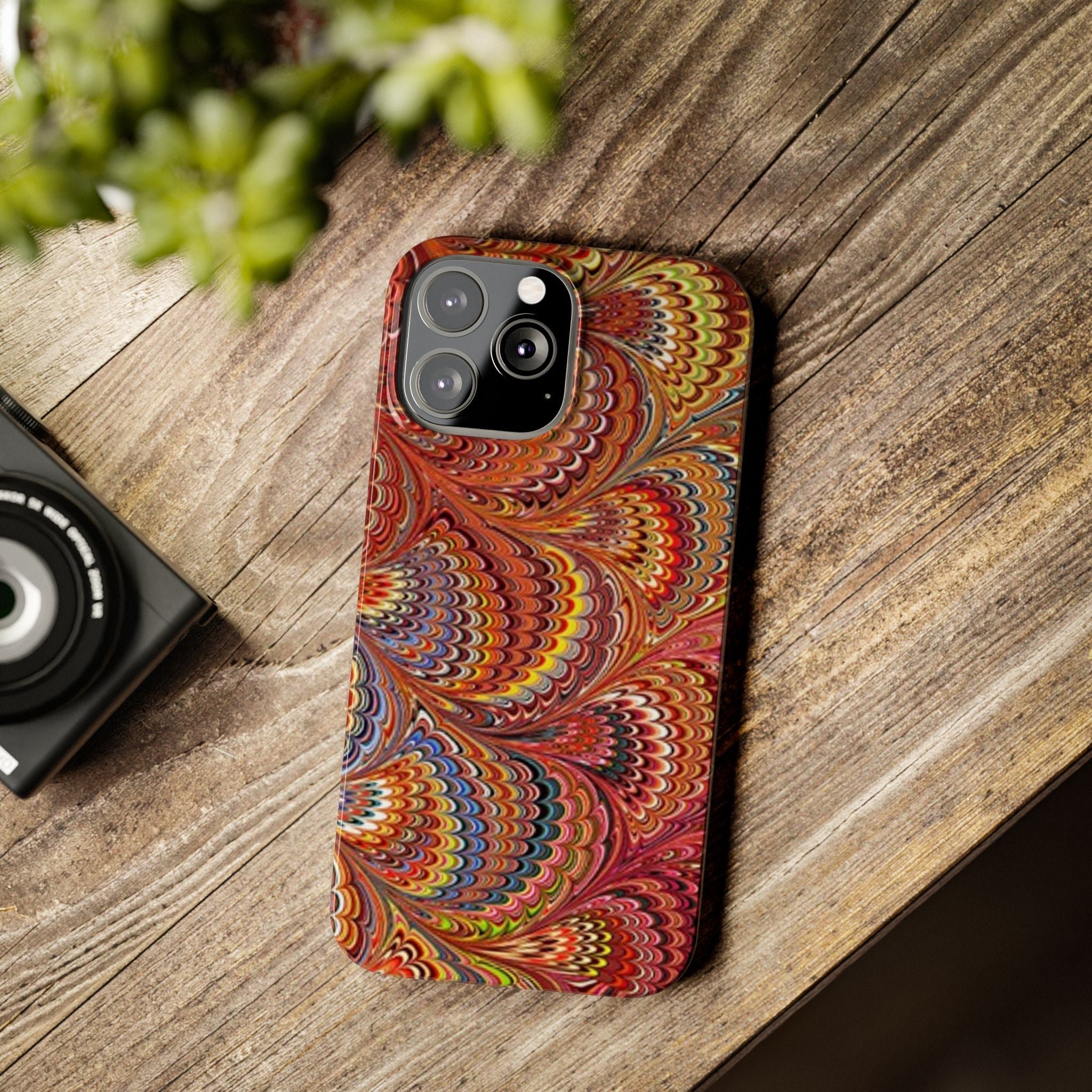 Italian Marbled Design, Red and Blue Pallet