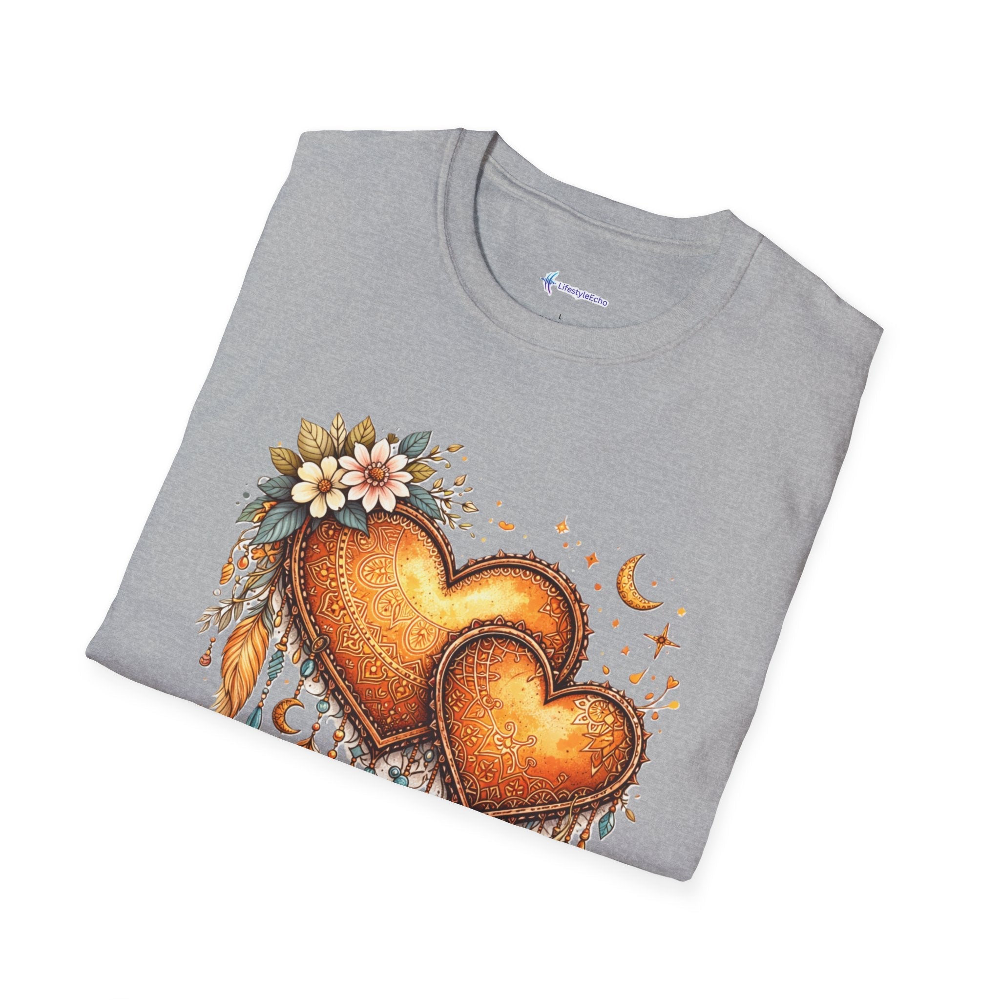 Boho Henna Heart T-Shirt - Native American Valentine Design