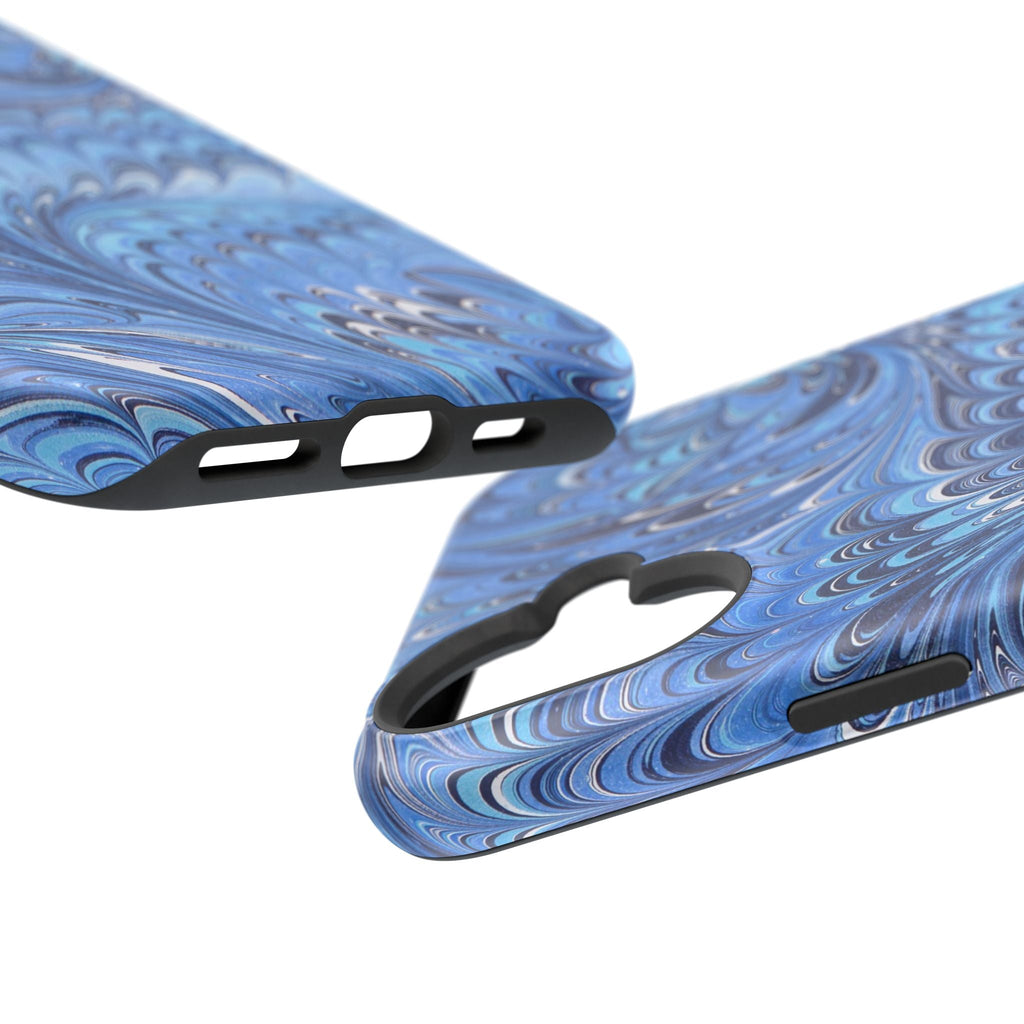 Blue Marbled Swirl Phone Case - Dual Layer Case