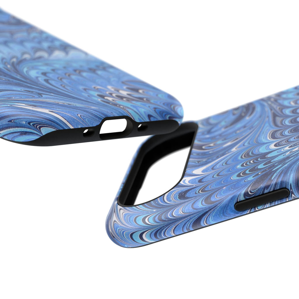 Blue Marbled Swirl Phone Case - Dual Layer Case