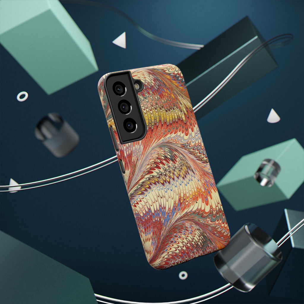 Rust and Gold Italian Vintage Marble Design Durable Phone Case for Apple + Samsung