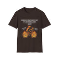 Healthcare Worker T-Shirt - "Working in Healthcare is Easy" Fiery Bicycle Graphic
