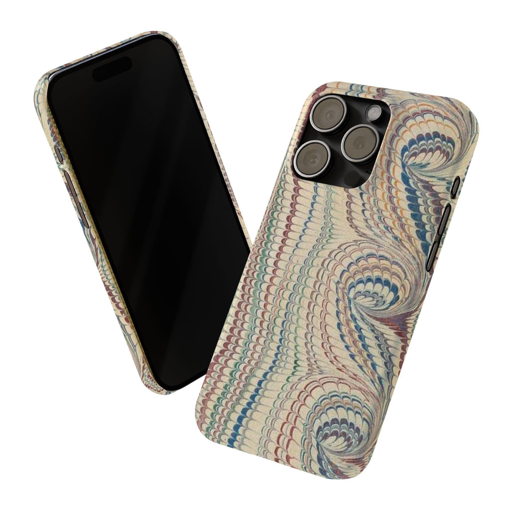 Italian Vintage Marbled Paper Design on iPhone Cases, Artistic Protection for Your Device in Elegant Beige, Blue, Burgundy