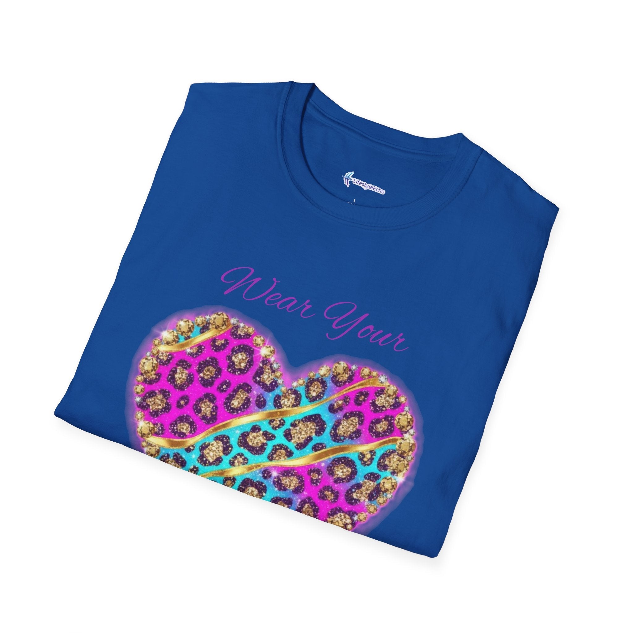 Heart Leopard Print T-Shirt - Wear Your Imagination - Colorful Animal Print Tee