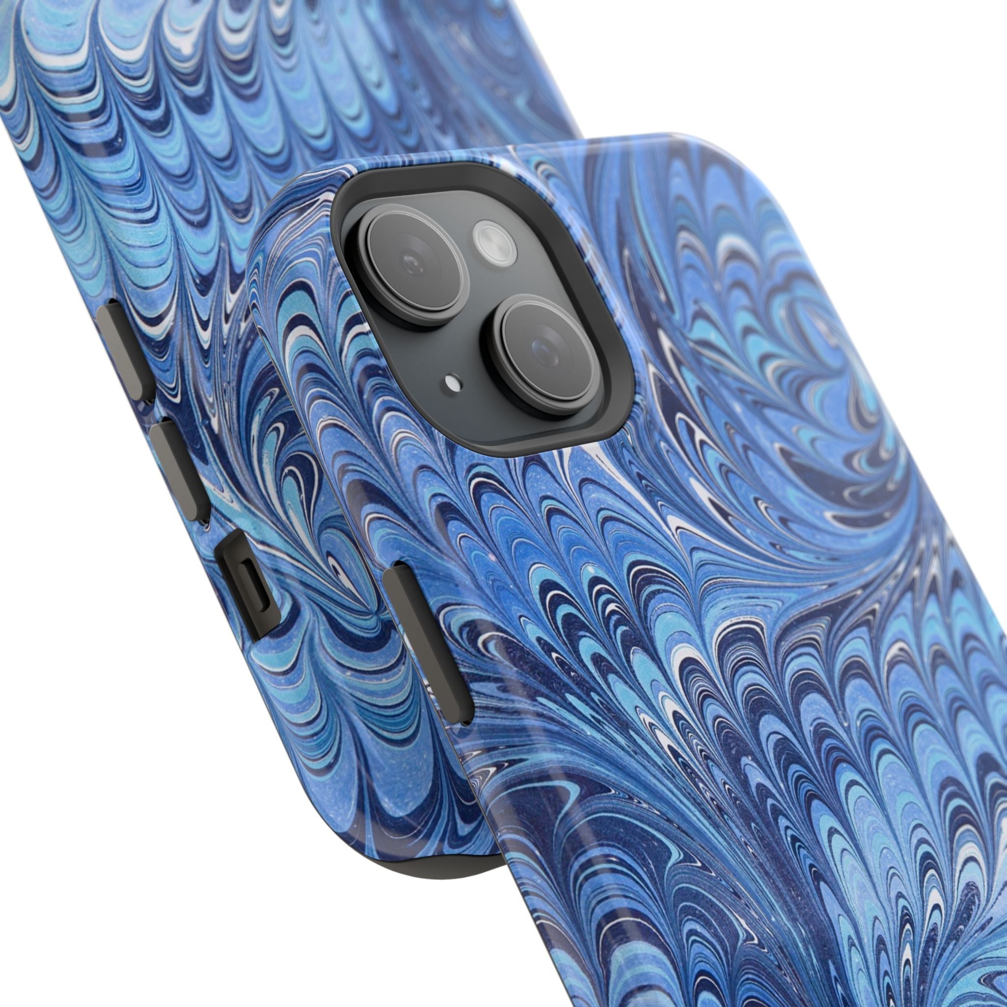 Blue Marbled Swirl Phone Case - Dual Layer Case