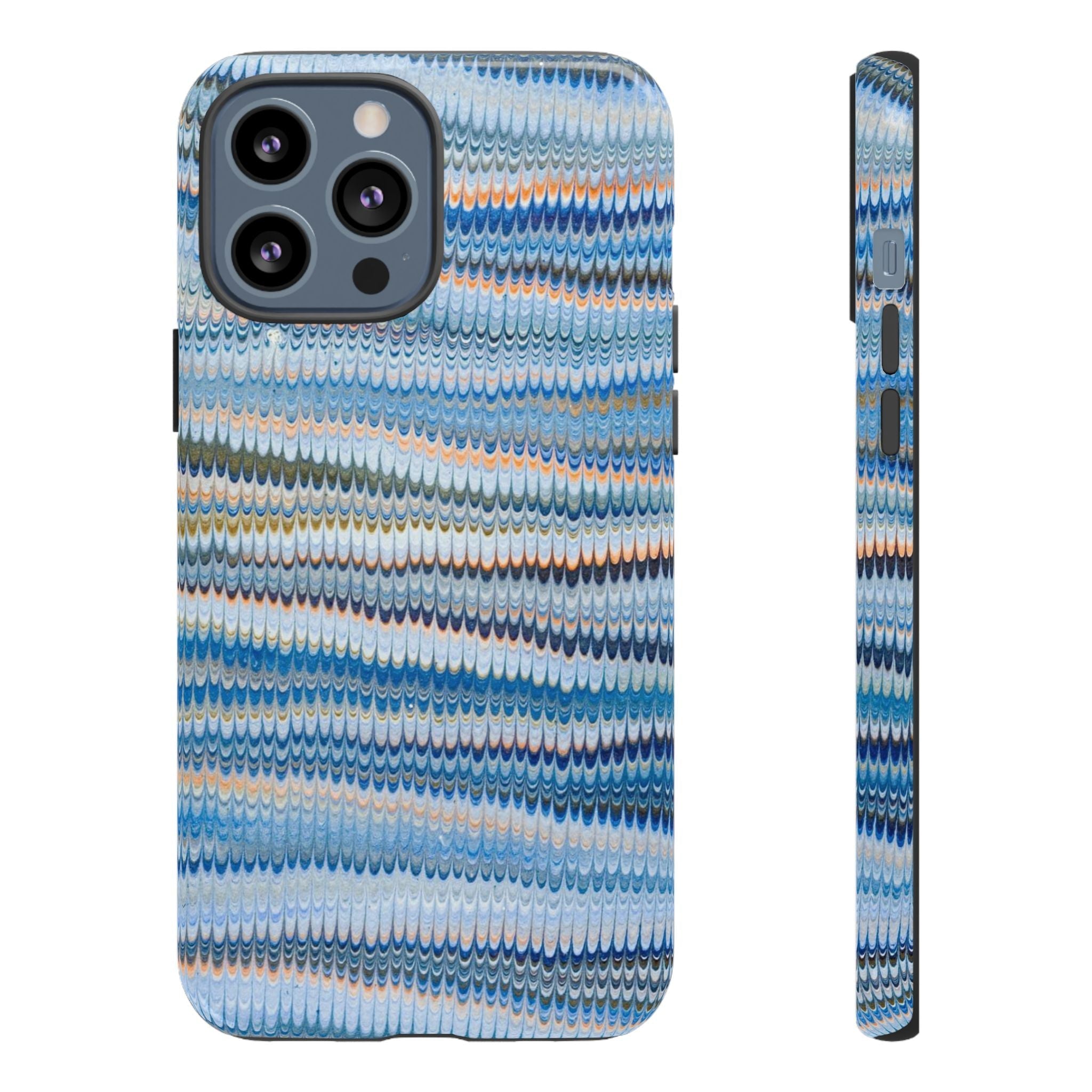 Blue Marbled Phone Cases iPhone + Samsung - all models, Vintage Marbled Design - Tough Cases