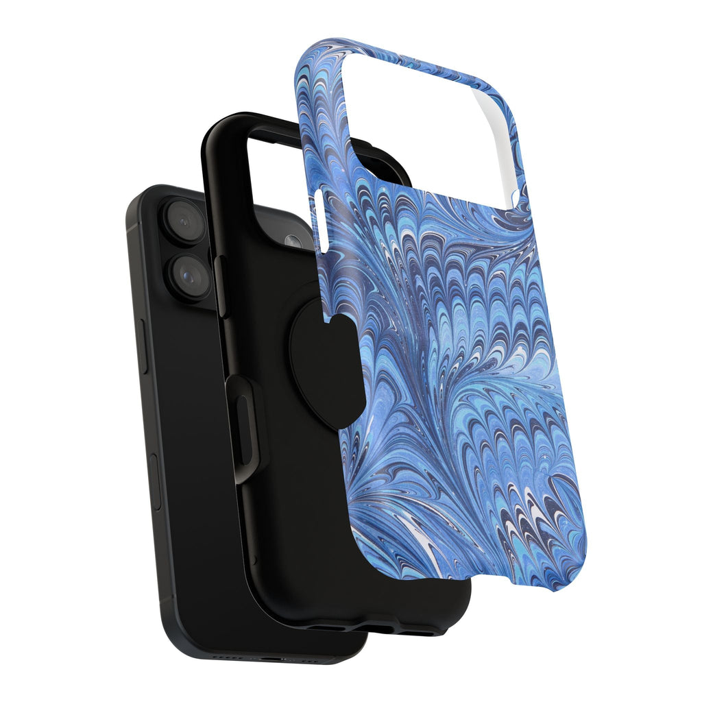 Blue Marbled Swirl Phone Case - Dual Layer Case