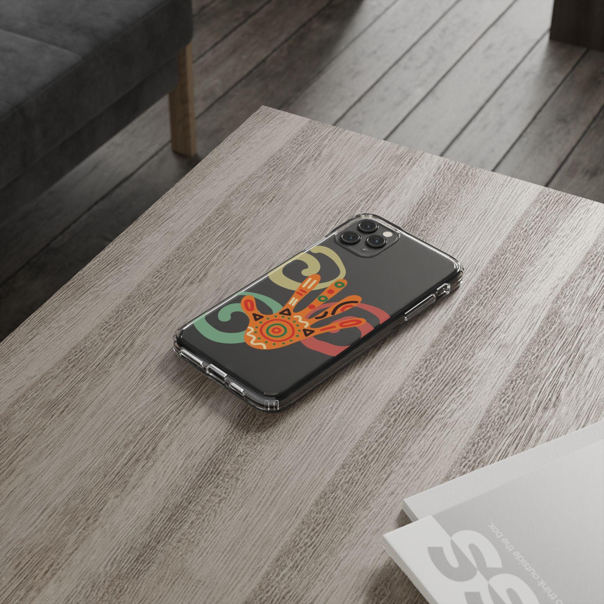 Clear Cases Colorful Hand Print design