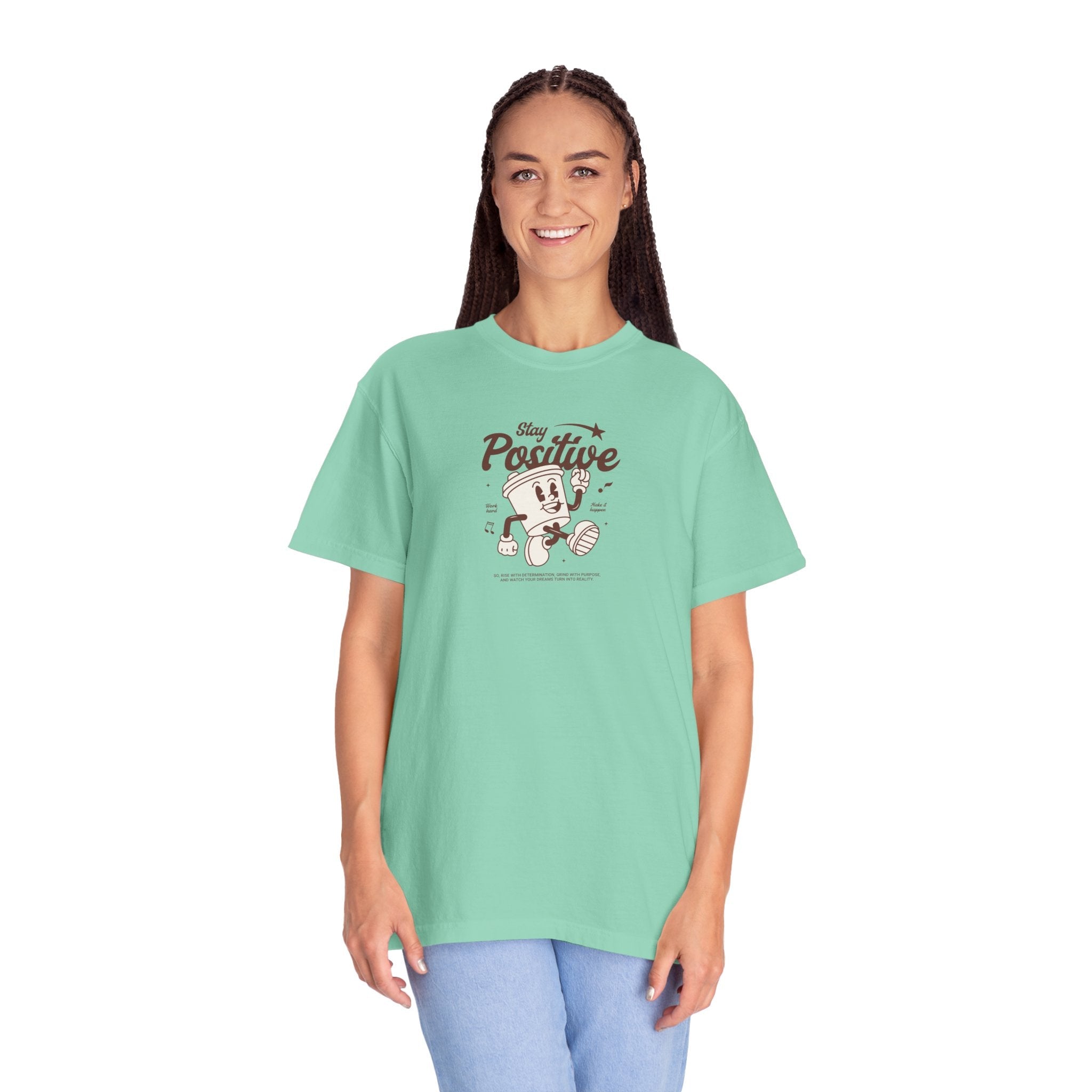 Think Positive Cotton Tee - Inspirational Unisex Comfort - DipaliZ