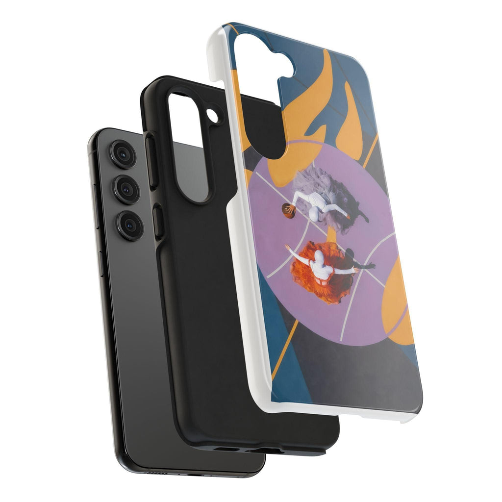 Two Womens Play basket ball Tough Phone Cases