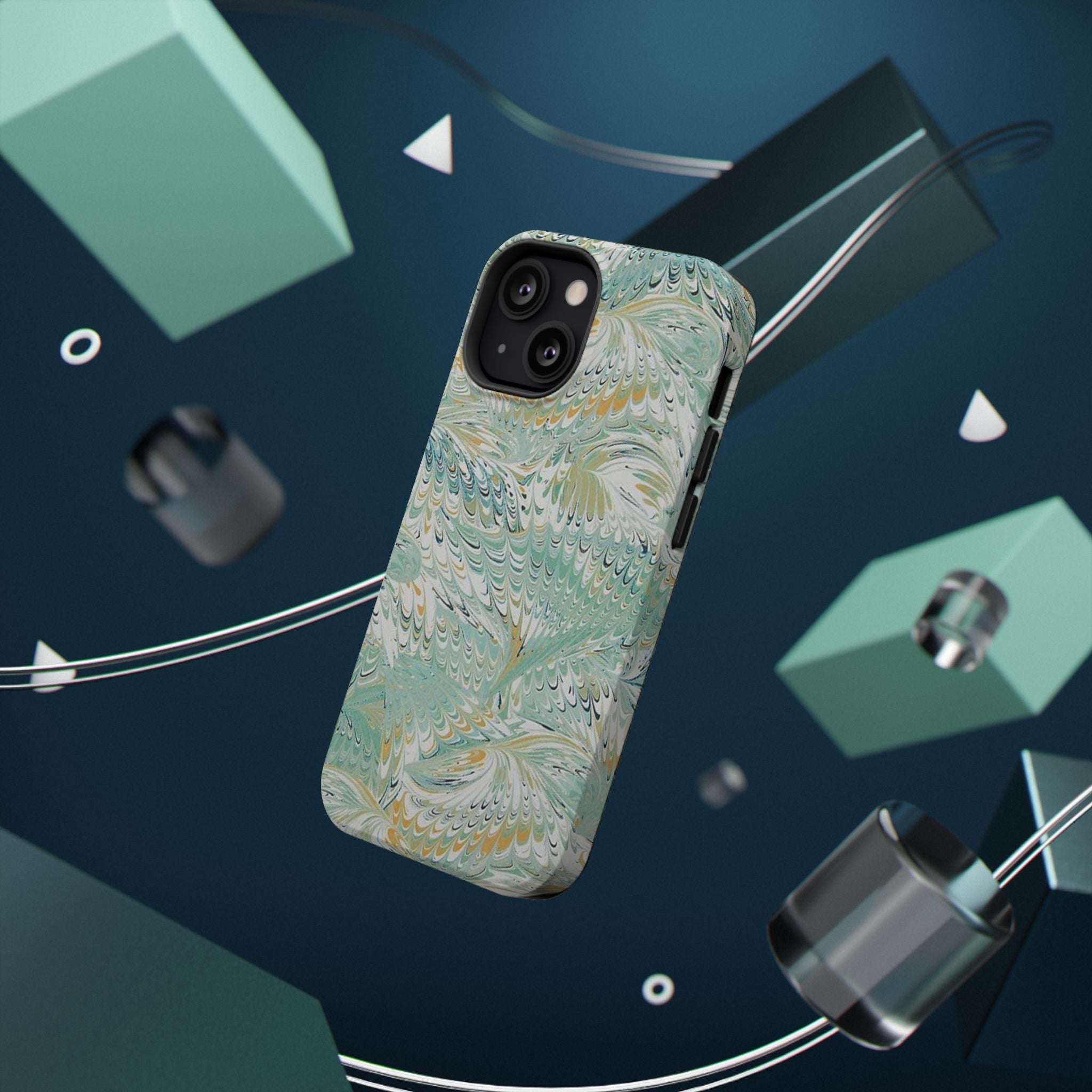 Mint Green Marbled Swirl Phone Case - Dual Layer